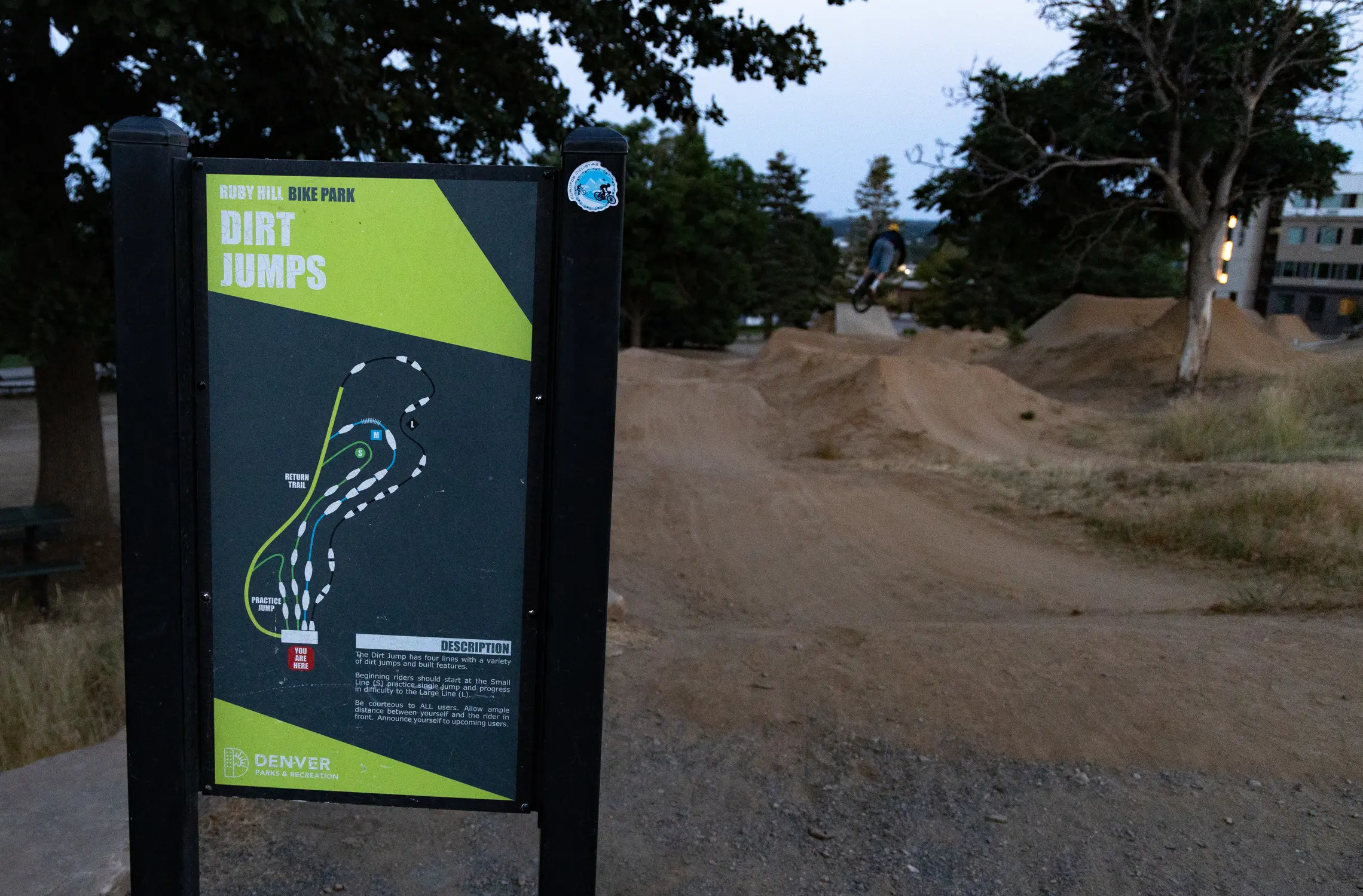 Ruby Hill Bike Park is one of two parks in southwest Denver. Barnum Bike Park features steeper jumps. Photo: Carly Rose, Rocky Mountain PBS