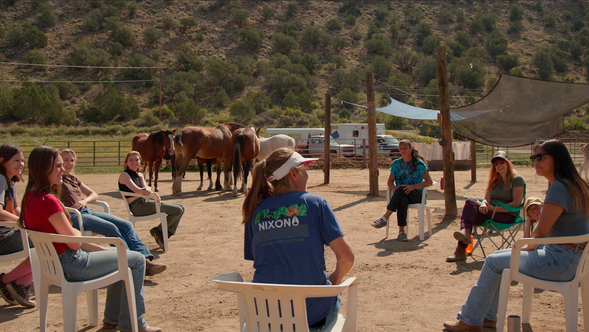 Participants share their stories at the therapy session. Photo: Ziyi Xu, Rocky Mountain PBS