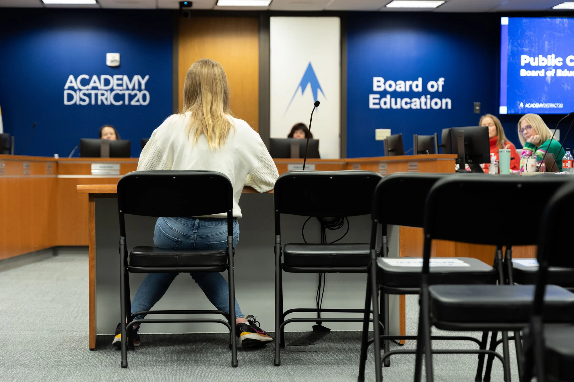 School administrators announced that they were open to speaking with students like Emily about D20’s inclement weather policy. Photo: Chase McCleary, Rocky Mountain PBS