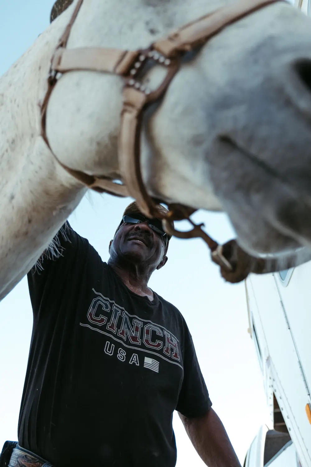 Wade’s horse, “Beer Money”, is named because he wins Wade enough to buy a beer and a hamburger. Photo: Peter Vo, Rocky Mountain PBS