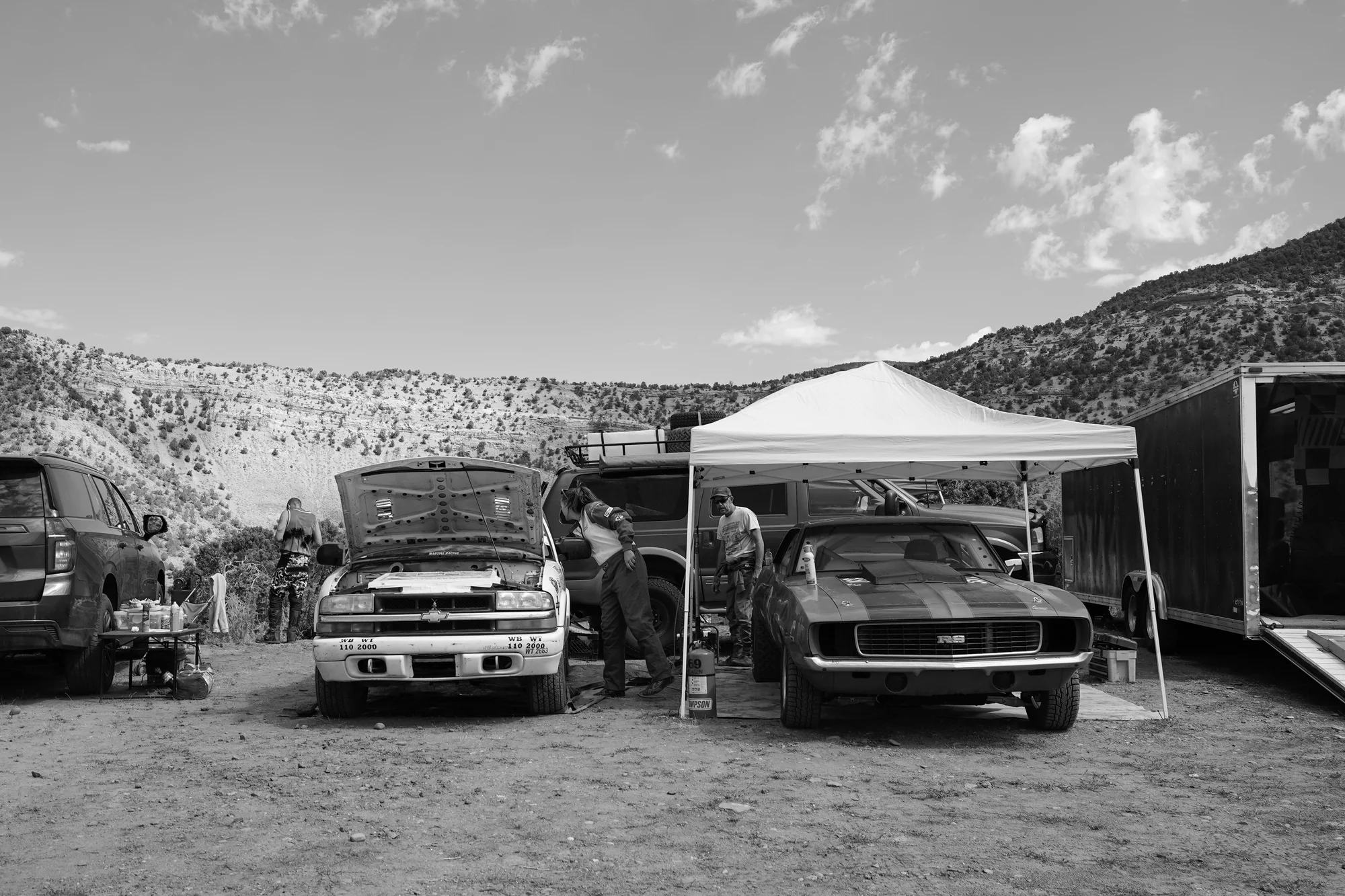 The Feagin family pit at the hill climb. Photo: Joshua Vorse, Rocky Mountain PBS