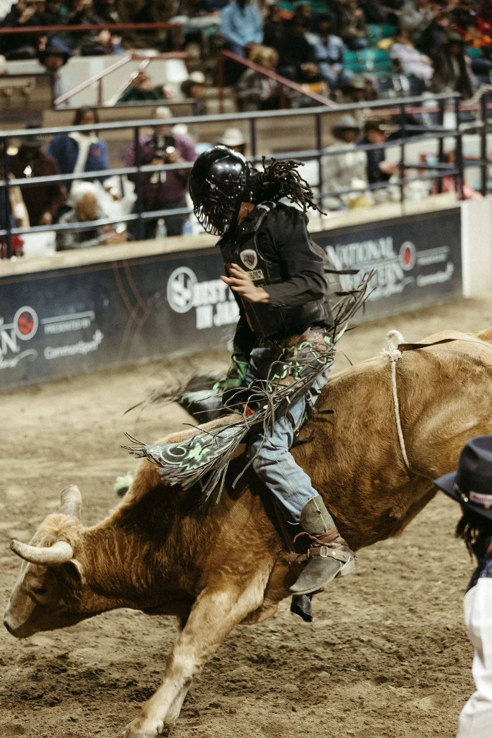 Other cowboys competed in bull riding. Photos: Peter Vo, Rocky Mountain PBS