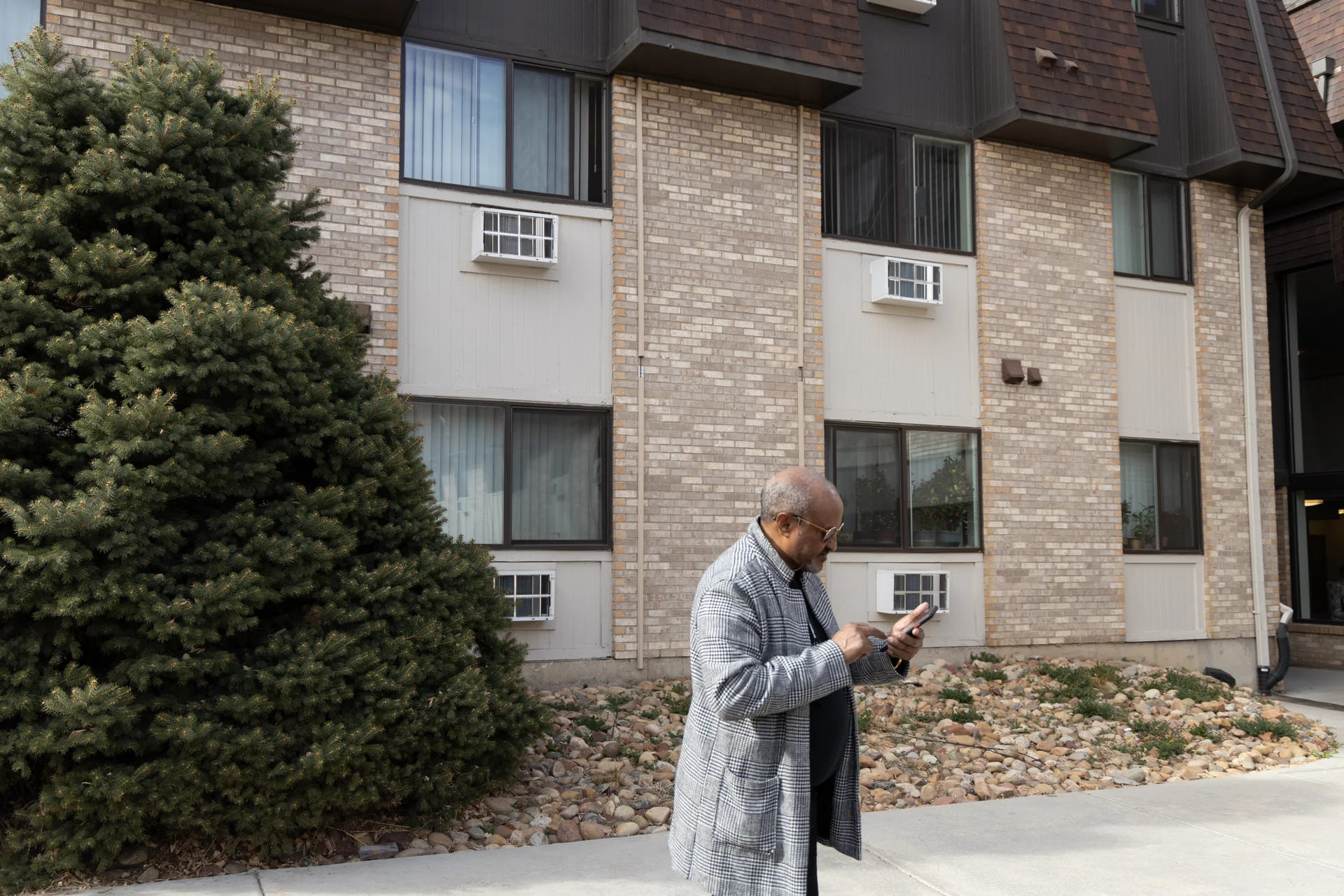 Legesse Beyene Abraha arrived to the U.S. as a refugee from Eritrea in 2016. His wife and two children escaped to Ethiopia in 2018 and were supposed to arrive as refugees to the U.S. in February. Abraha is waiting for them and remains hopeful that they will come before he dies.  Photo: Andrea Kramar, Rocky Mountain PBS