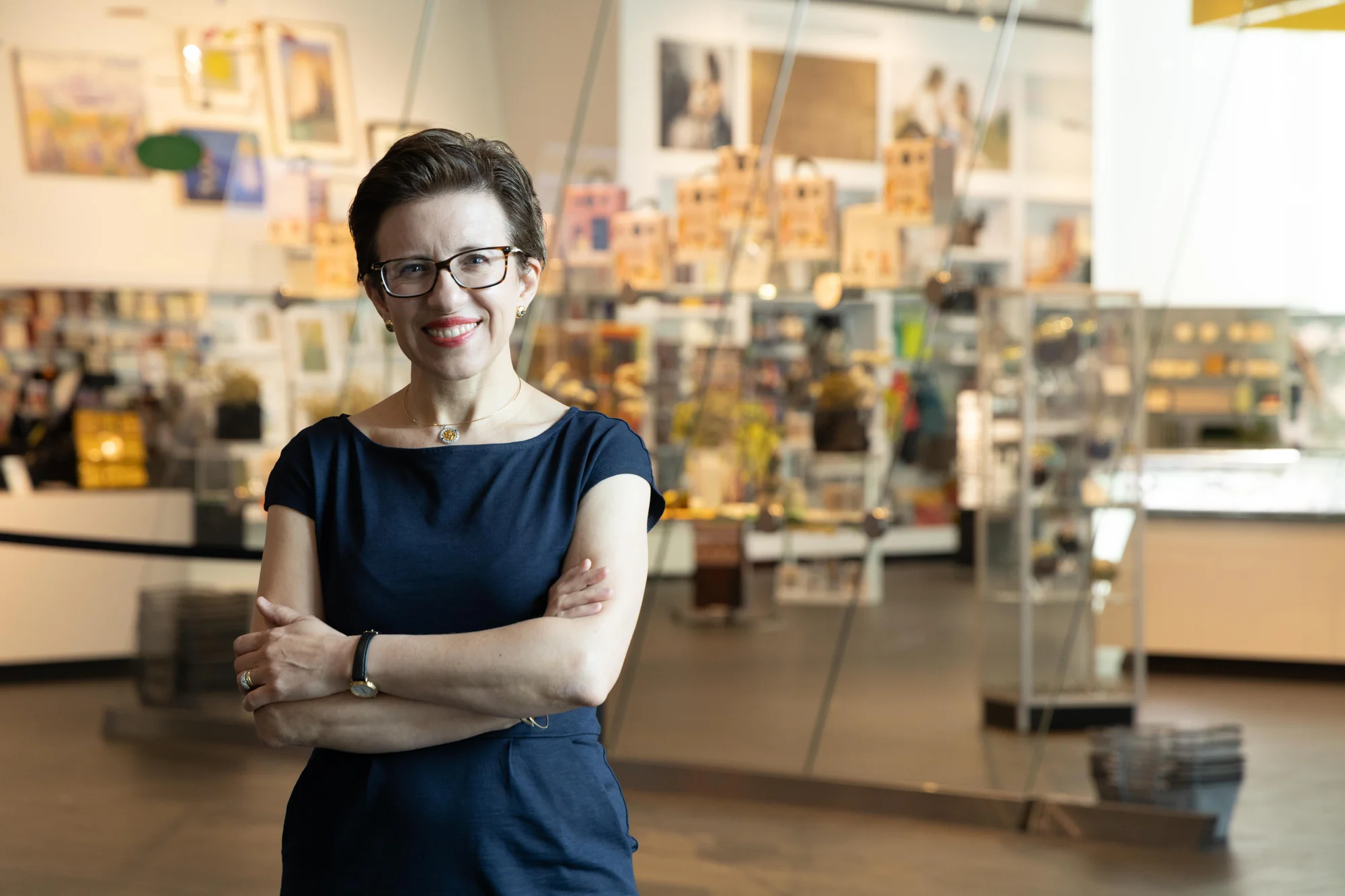 Angelica Daneo, chief curator and curator of European art before 1900 at the Denver Art Museum oversees the collection that includes the two ‘leonardeschi’ paintings.   Photo: Andrea Kramar, Rocky Mountain PBS