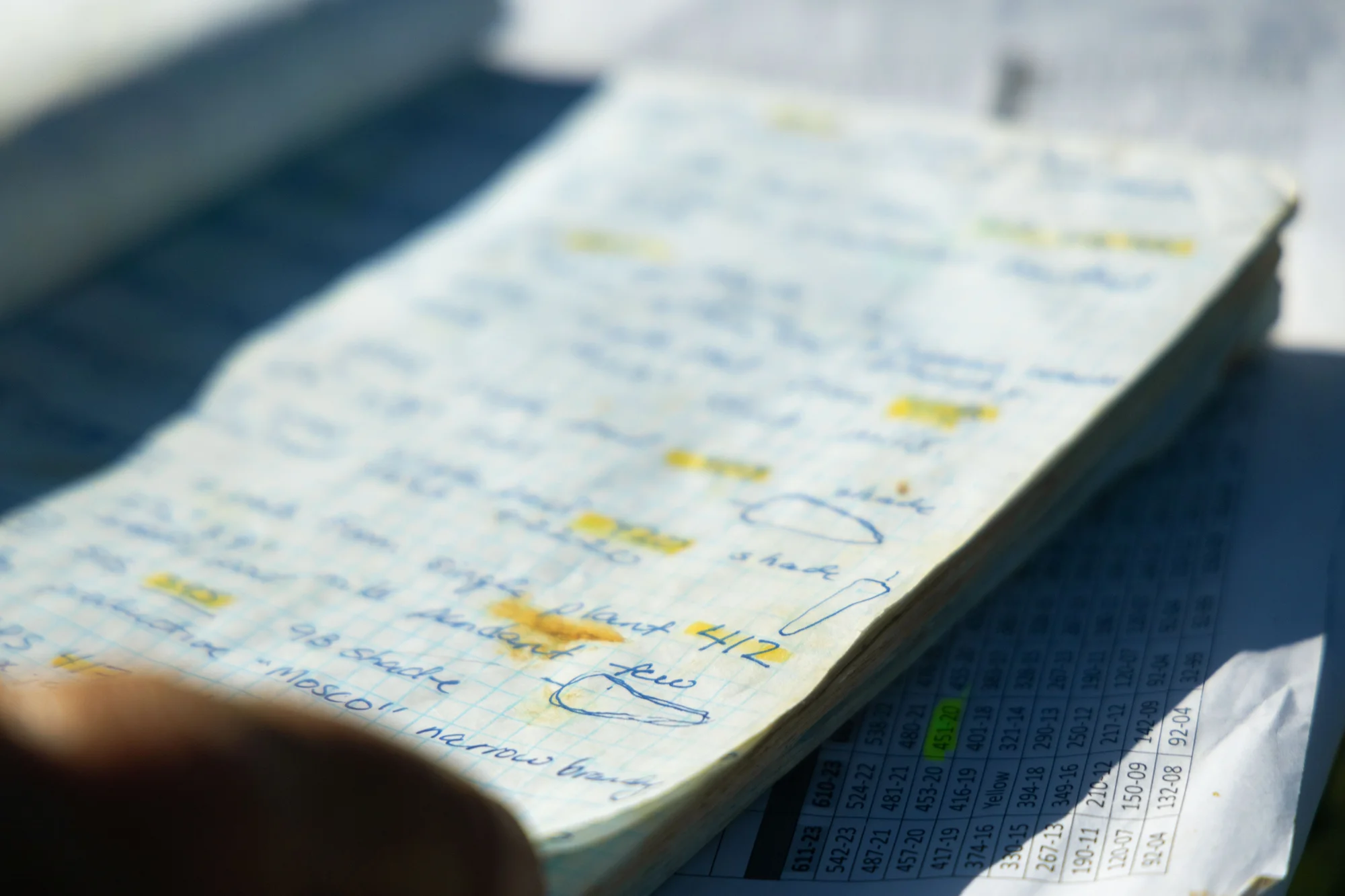 Bartolo has kept meticulous notes of his chiles for more than three decades. Photo: Chase McCleary, Rocky Mountain PBS