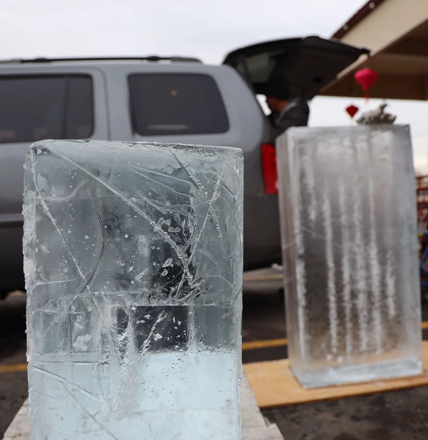 Each block of ice weighs around 265 pounds. Photo: Carly Rose, Rocky Mountain PBS