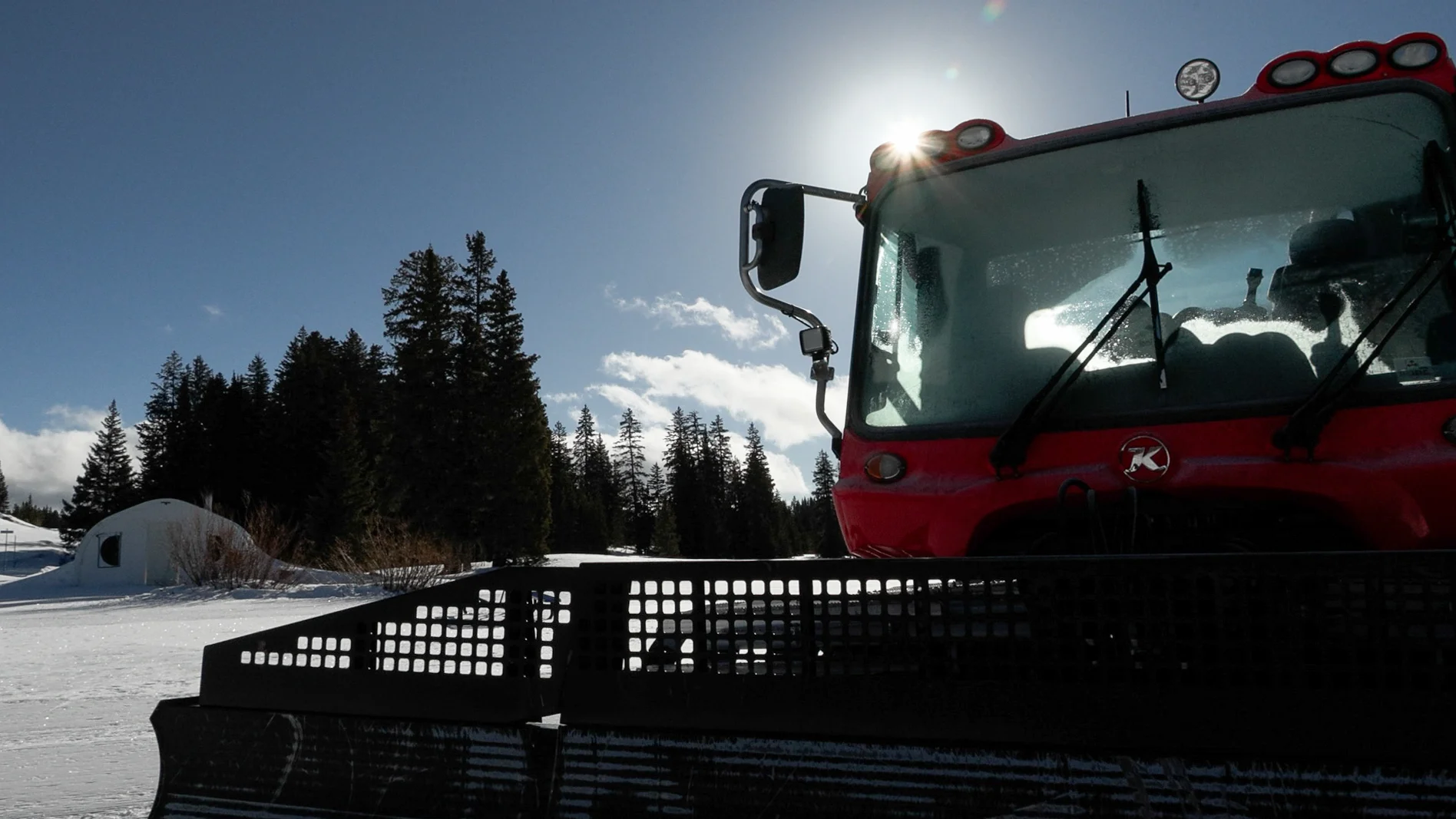 The Grand Mesa Nordic Council snowcat patiently waits at the Skyway Trailhead on the Mesa. It will soon have it’s own garage, as the Nordic Council plans to build a permanent structure here over the summer. Photo: Joshua Vorse, Rocky Mountain PBS