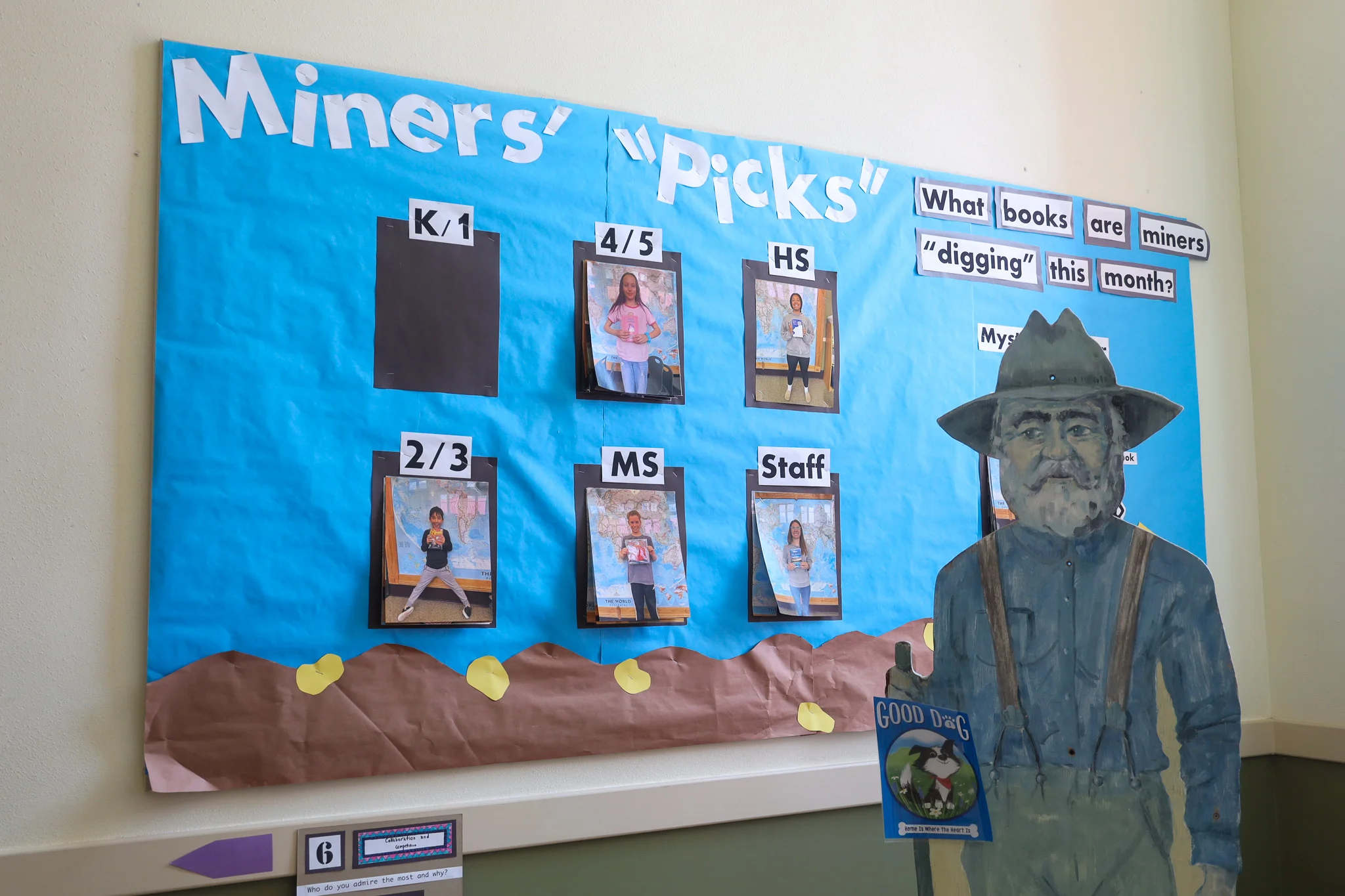 A poster outside the library shows what books the students are enjoying. Photo: Ziyi Xu, Rocky Mountain PBS