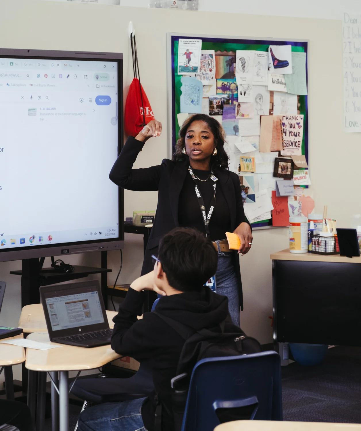 Baker leads a group discussion. Photo: Peter Vo, Rocky Mountain PBS