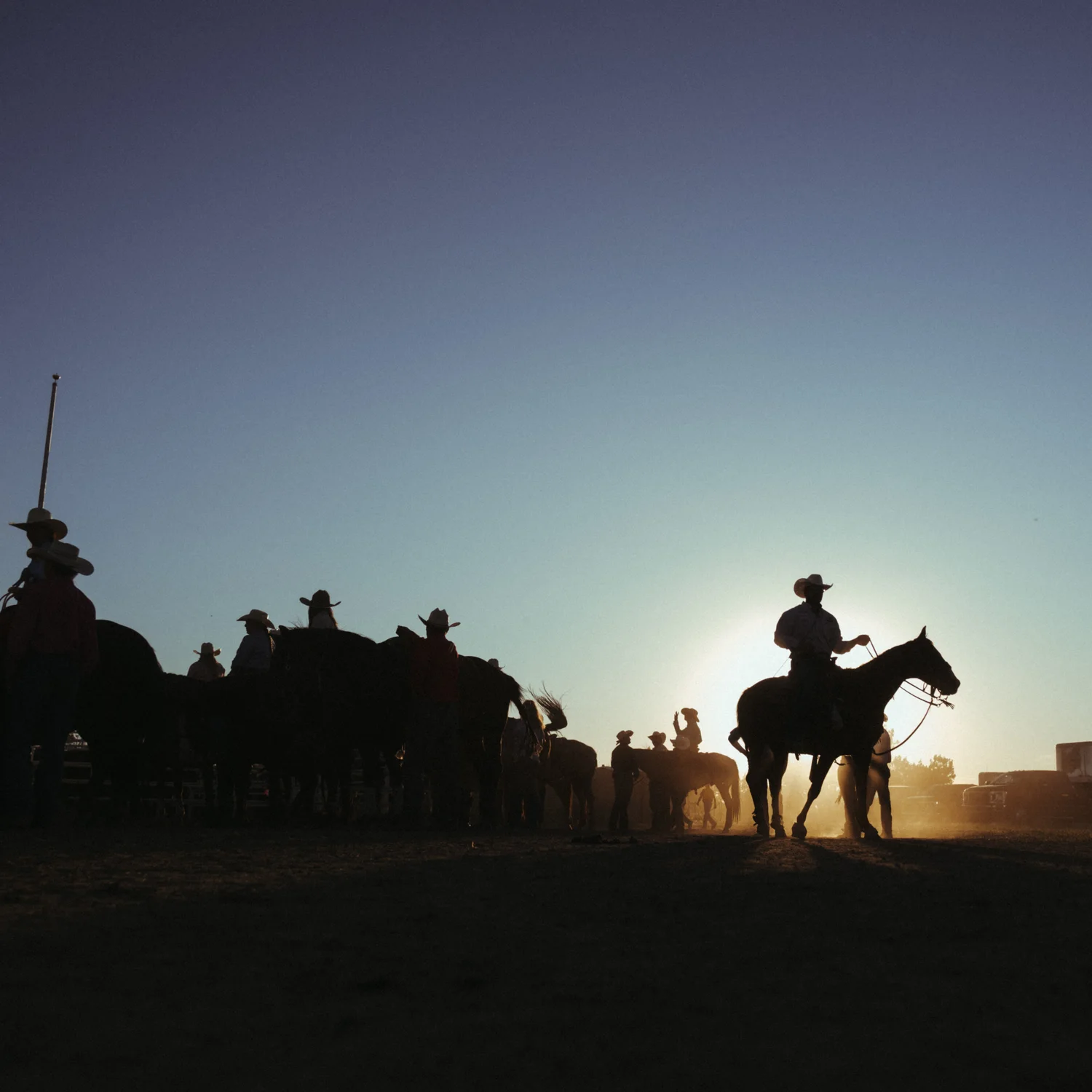 Silhouette of a cowboy at the rodeo. Photo: Peter Vo, Rocky Mountain PBS