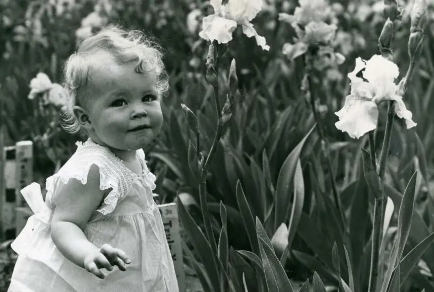Catherine Long on the farm in 1952. Photo courtesy Long's Garden