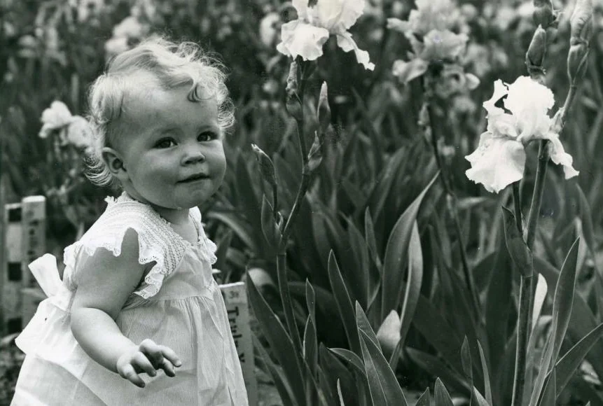 Catherine Long on the farm in 1952. Photo courtesy Long's Garden