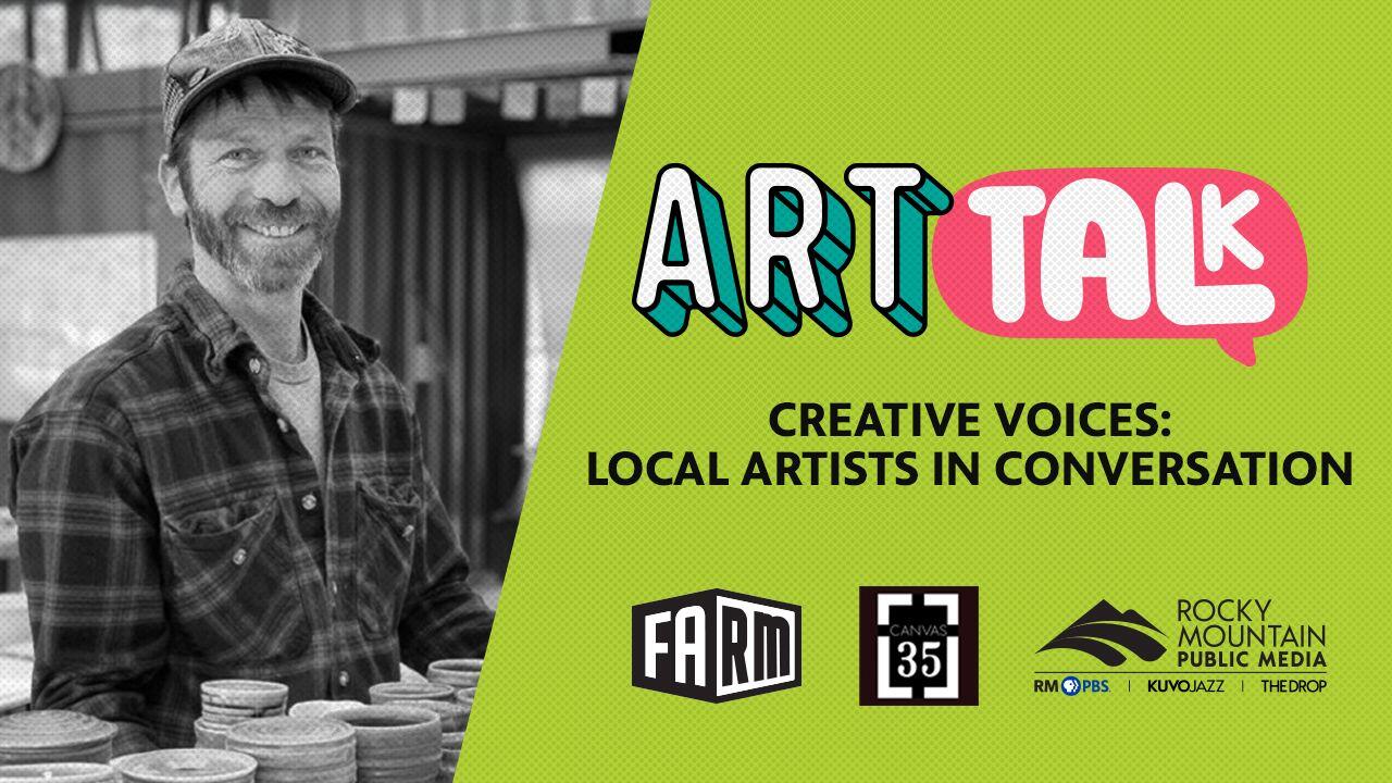 A poster for Creative Voices: Local Artists in Conversation featuring Alleghany Meadows event