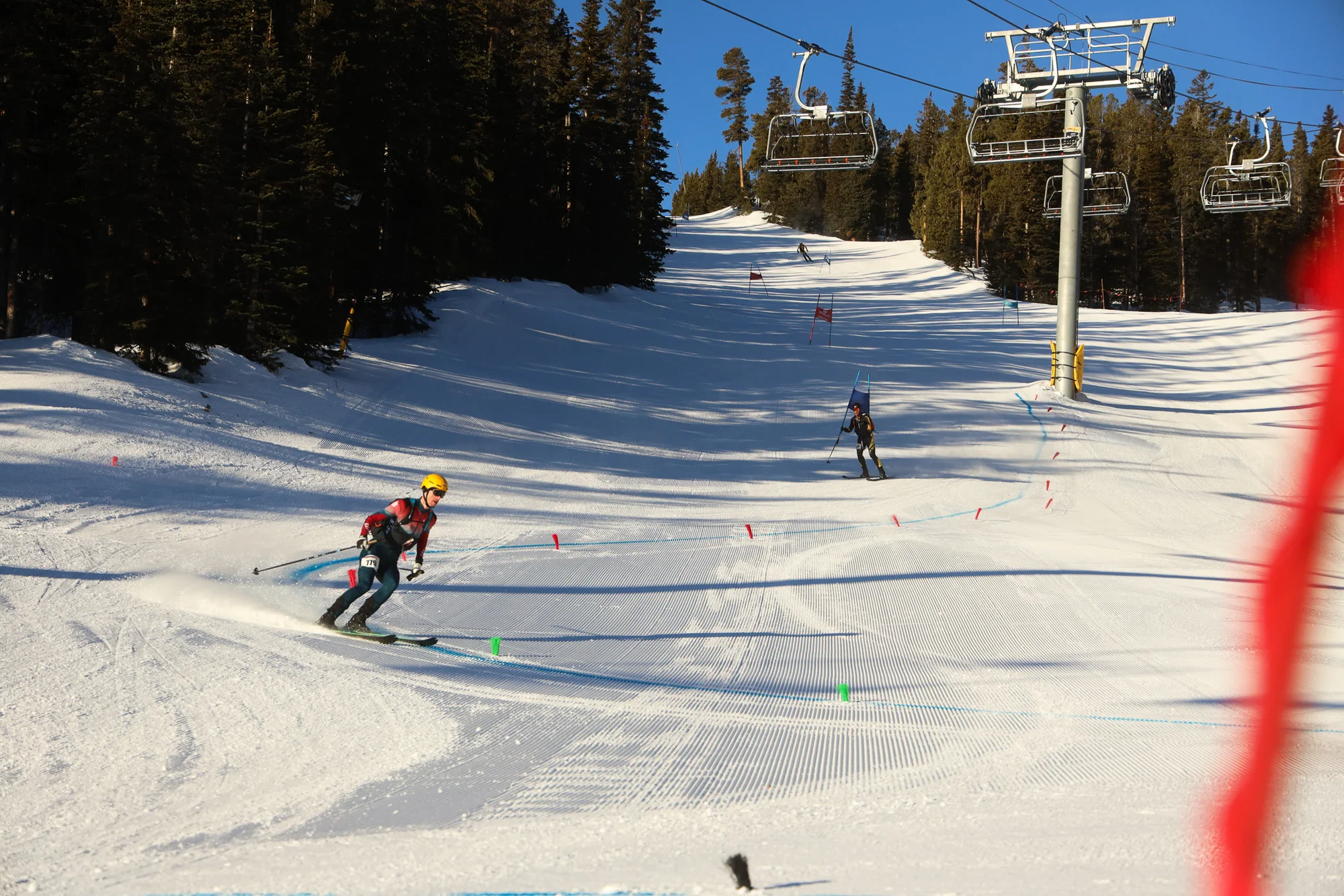 Nicholas Noone navigates the first downhill during a Morning Grind skimo race on Feb. 26. Photo: Cormac McCrimmon, Rocky Mountain PBS