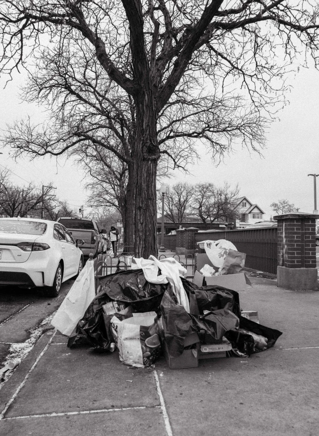 Clothes, snacks, hand warmers and other items are consolidated for strikers at rendezvous points outside the store. Photo: Peter Vo, Rocky Mountain PBS