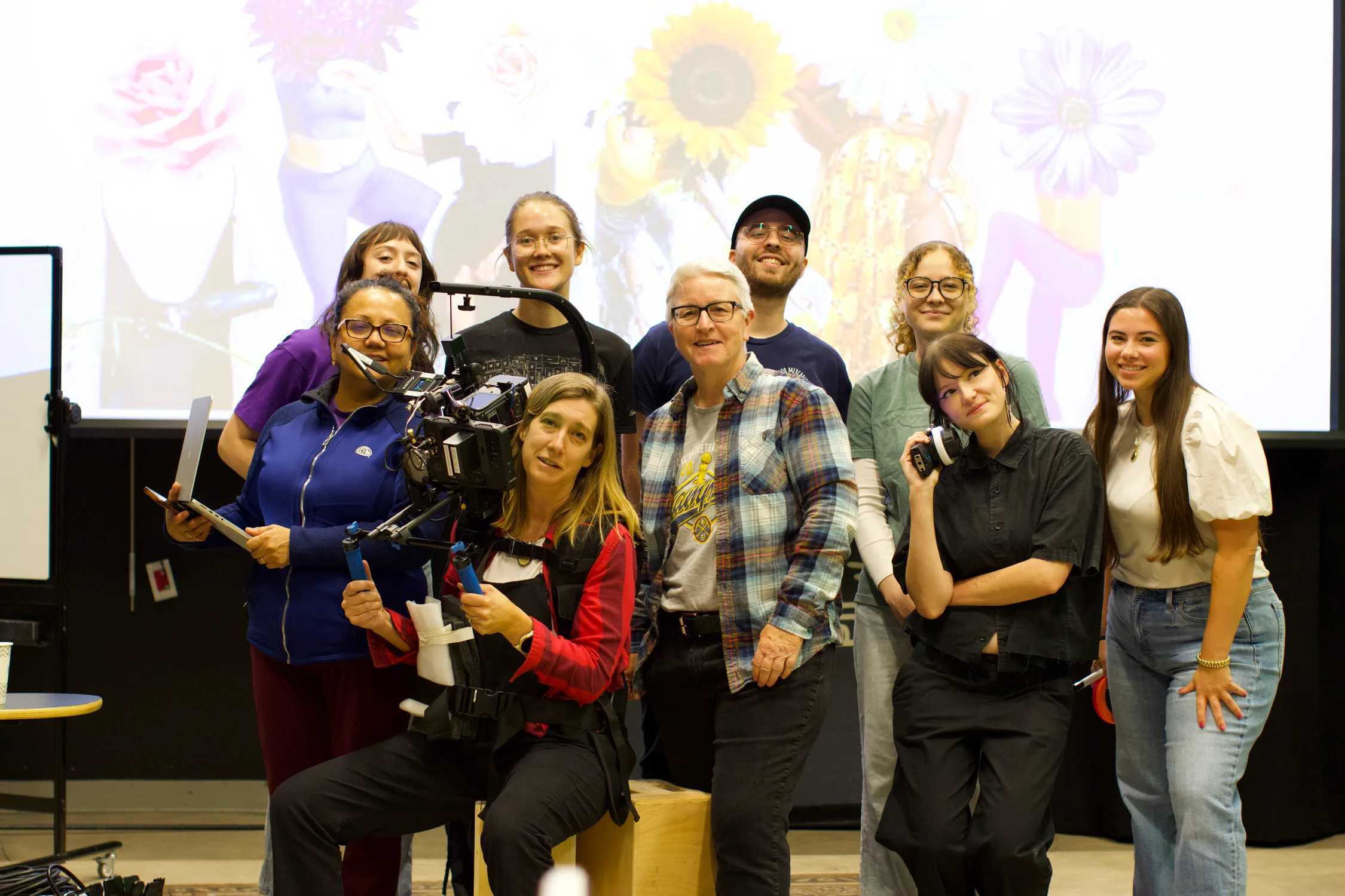 Sheila E. Schroeder on the set of "For All Humankind" with her crew. Photo courtesy Sheila E. Schroeder