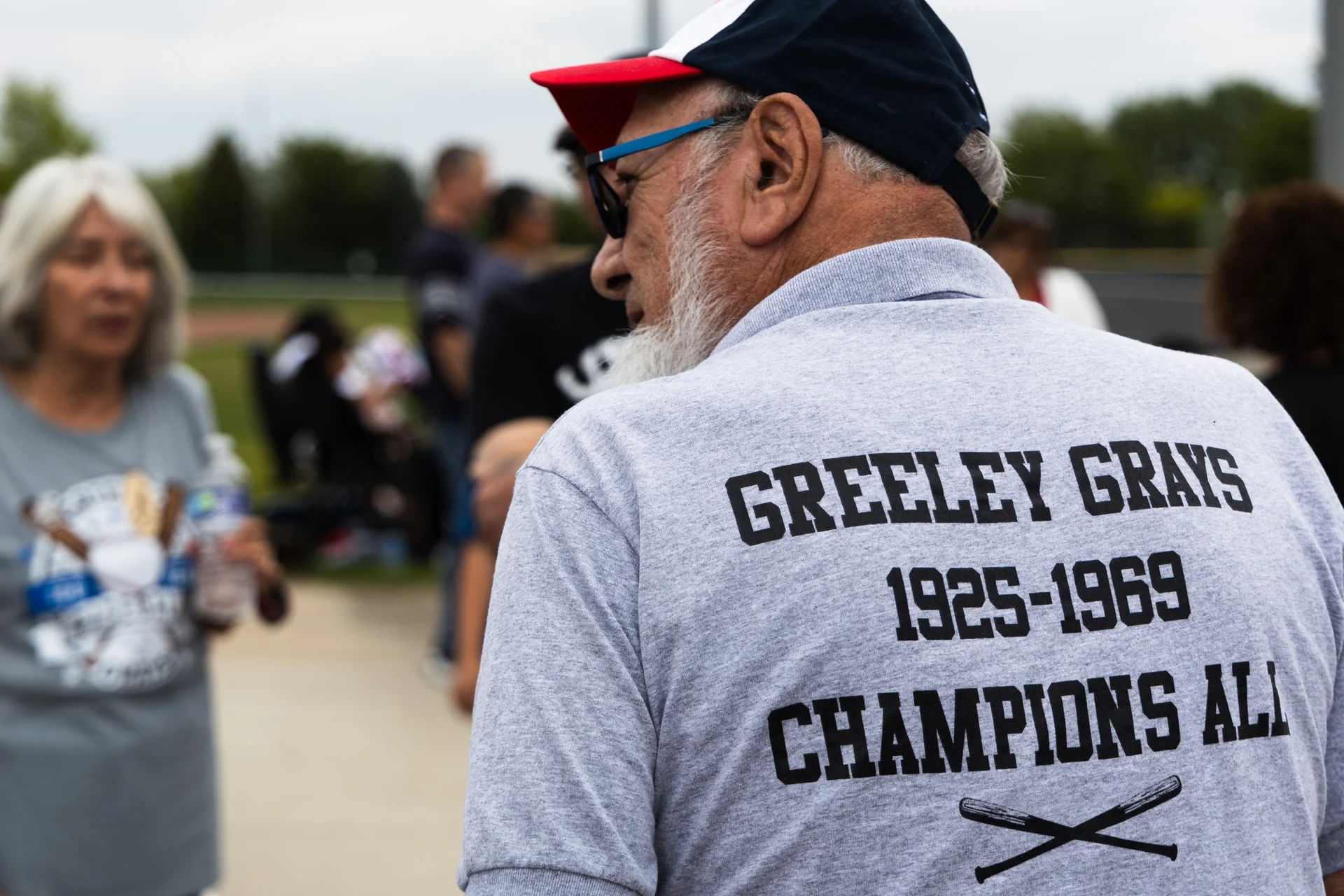Former player Matt Modest Jr. attends the Greeley Grays 100 year anniversary game. Photo: Amanda Horvath, Rocky Mountain PBS