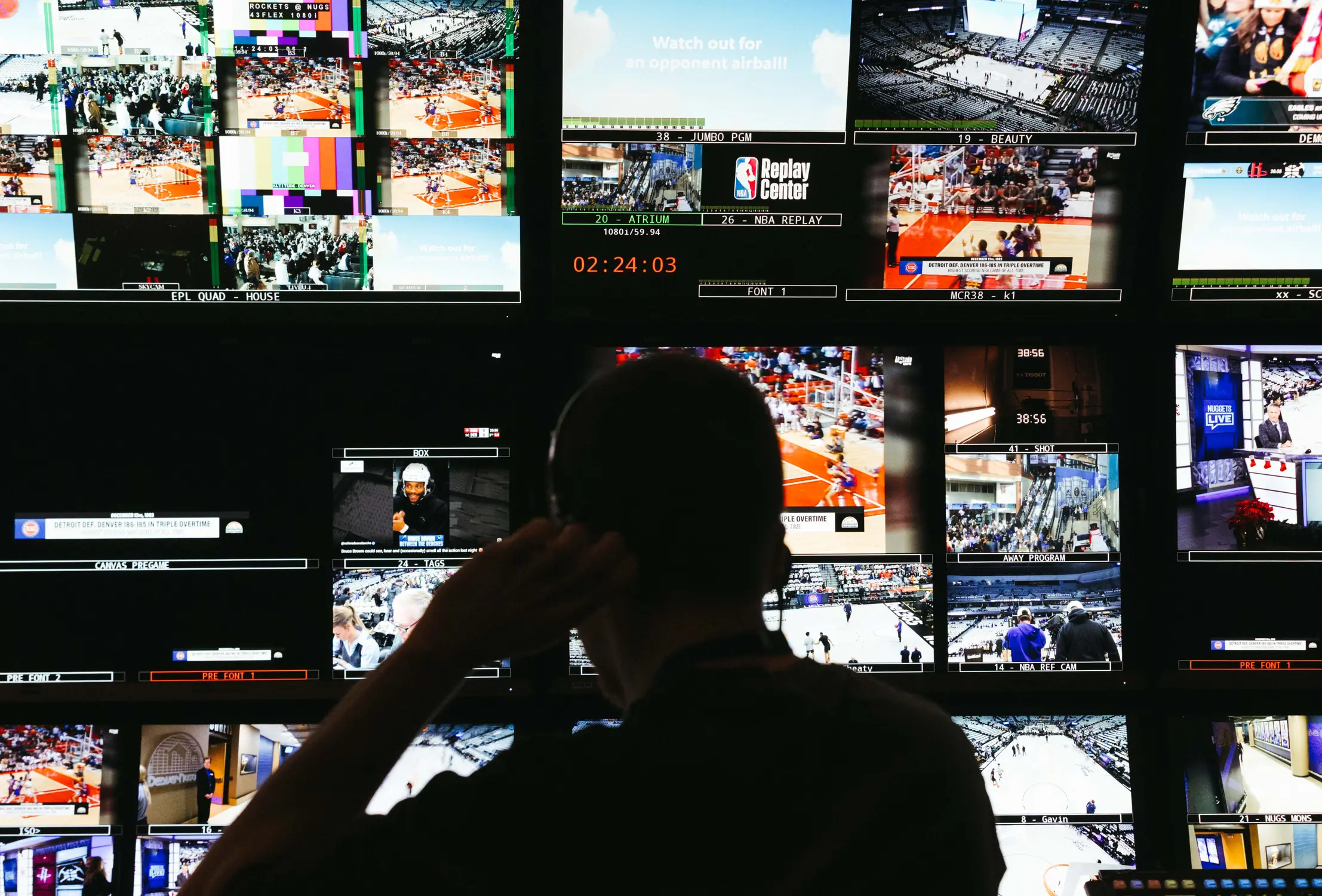 Inside Altitude's control room at Ball Arena. Photo: Peter Vo, Rocky Mountain PBS