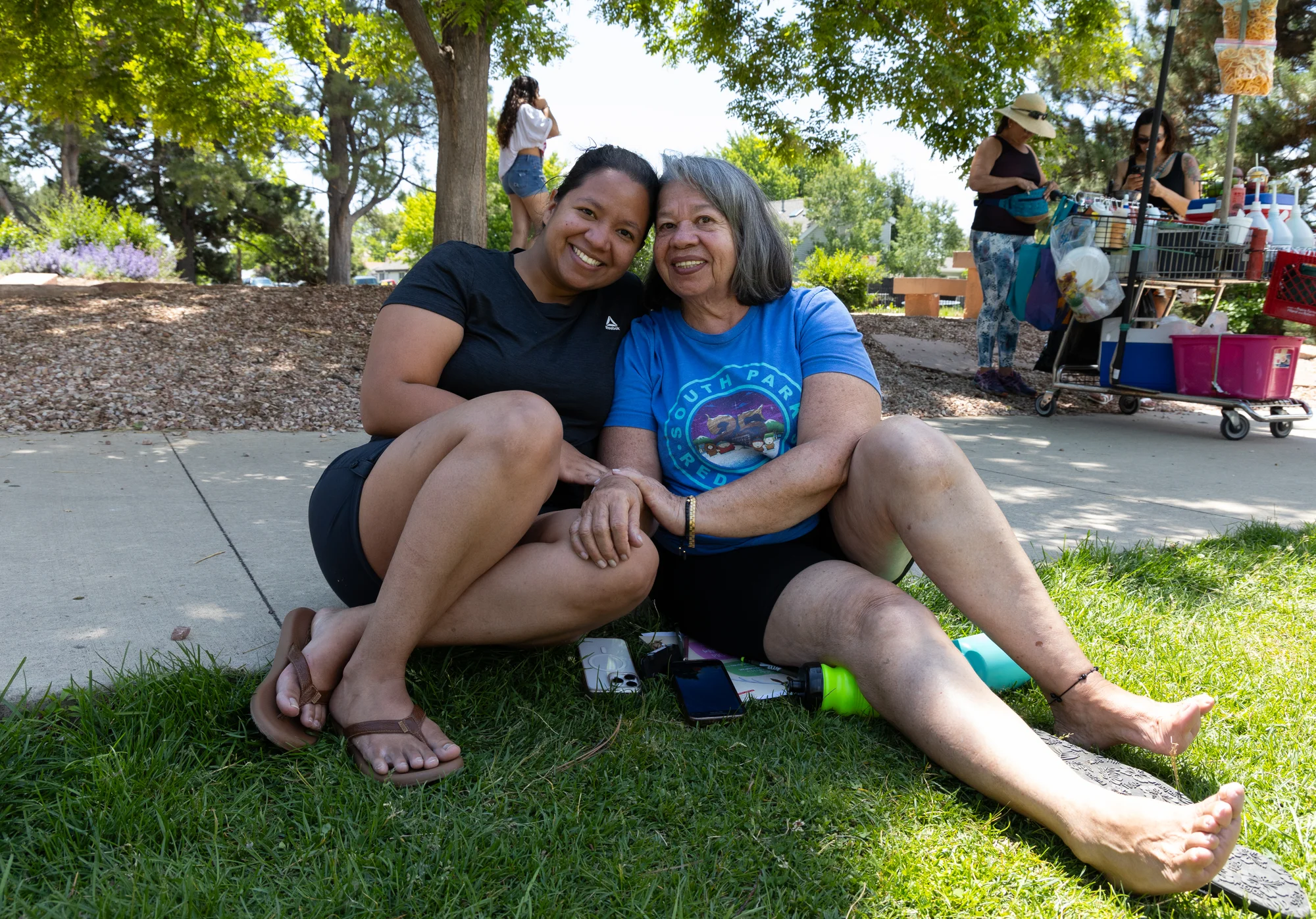 Karina Marsh and her mom, Dora Vallejo, moved to Westwood last year and attended the Safe Summer Kick Off, a tradition in the neighborhood, for the first time on Sat, June 7. Photo: Carly Rose, Rocky Mountain PBS
