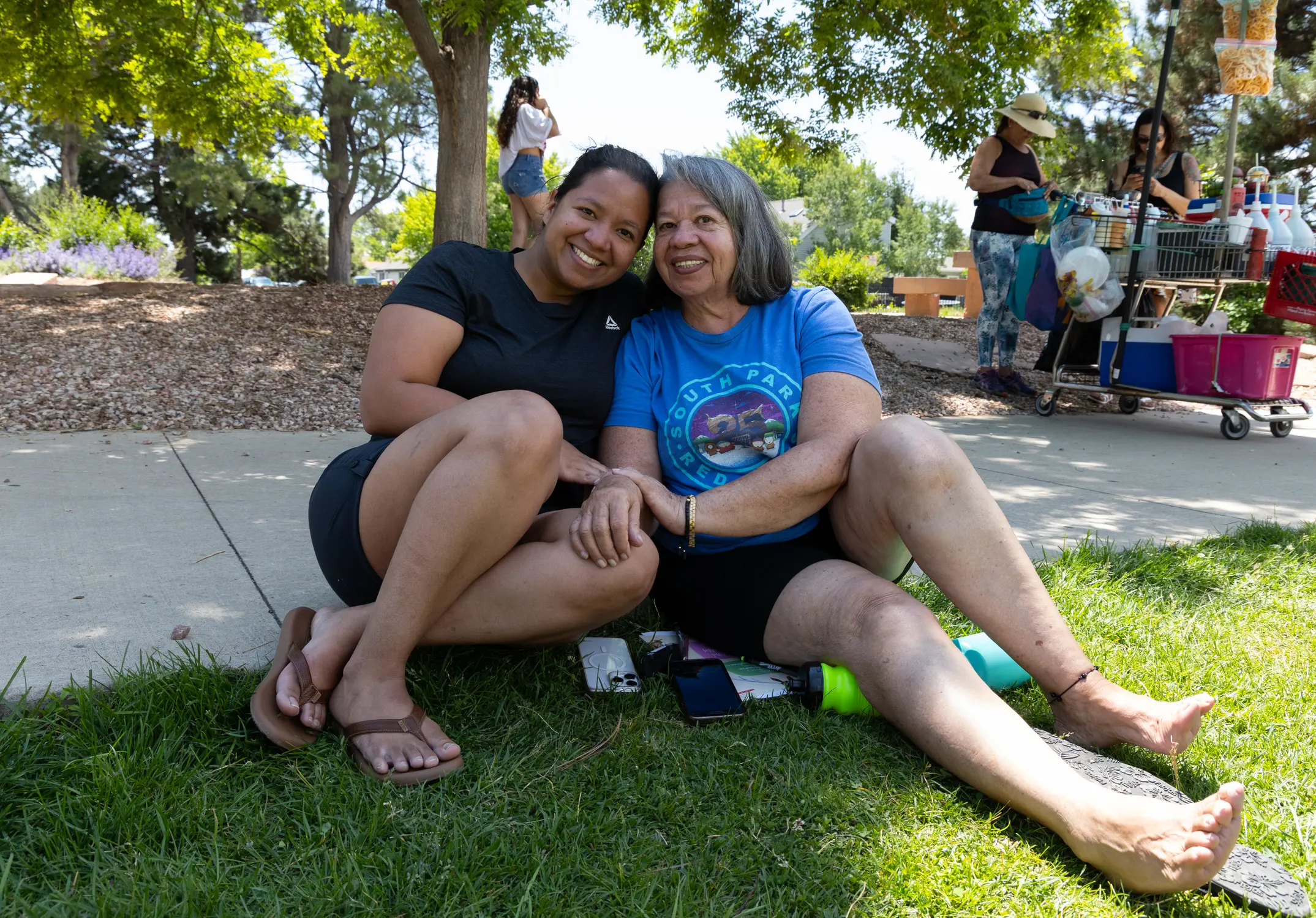 Karina Marsh and her mom, Dora Vallejo, moved to Westwood last year and attended the Safe Summer Kick Off, a tradition in the neighborhood, for the first time on Sat, June 7. Photo: Carly Rose, Rocky Mountain PBS