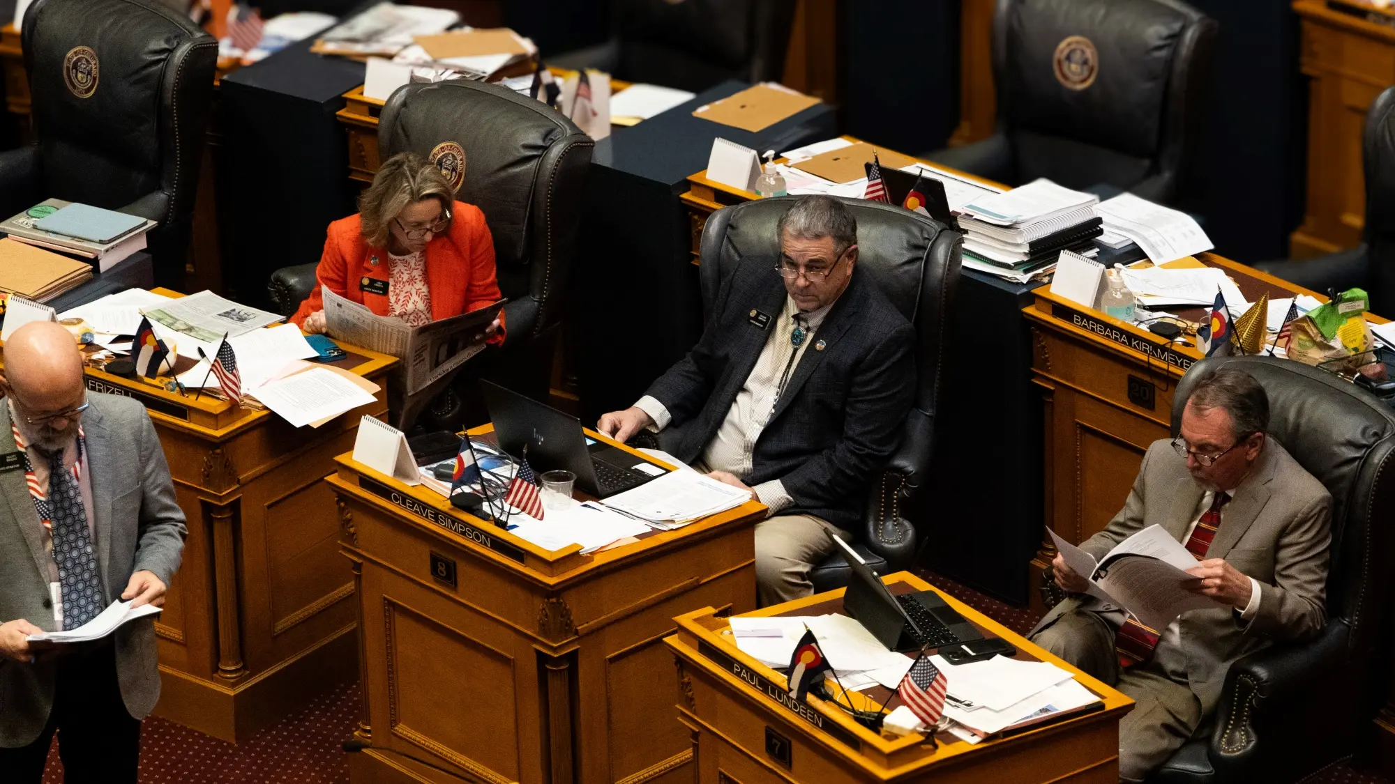 Sen. Cleave Simpson in the Colorado Senate chamber. Photo: Amanda Horvath, Rocky Mountain PBS