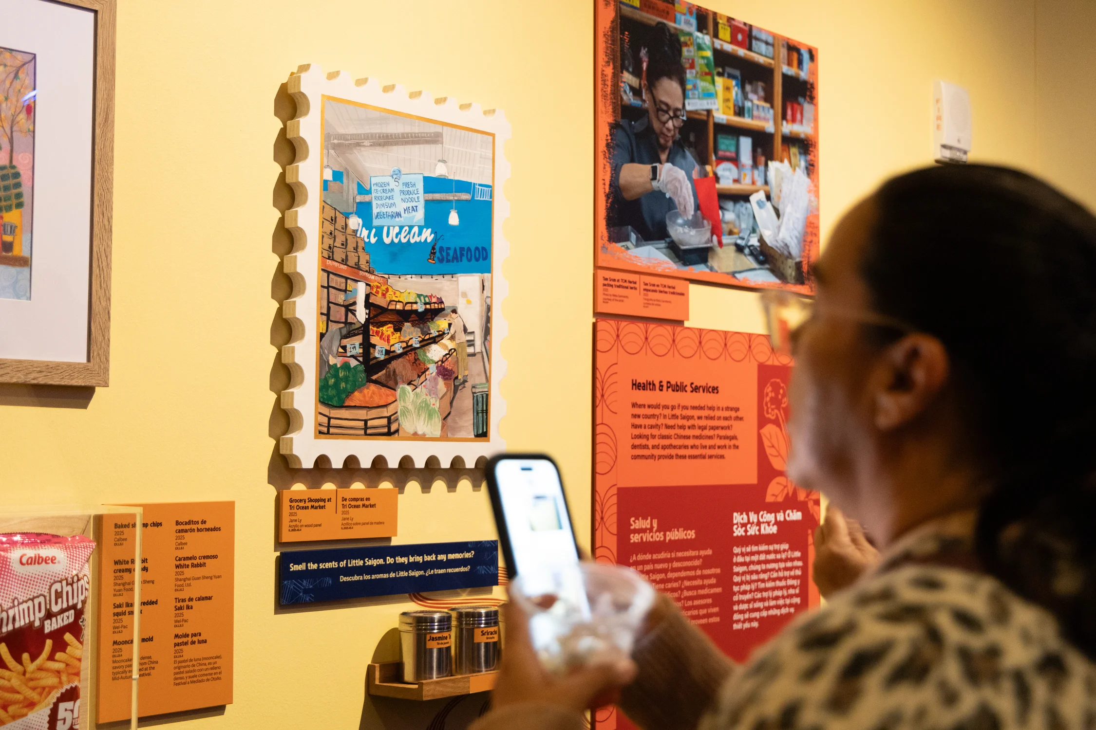 A visitor on the opening night of the new History Colorado exhibit.  Photo: Andrea Kramar, Rocky Mountain PBS