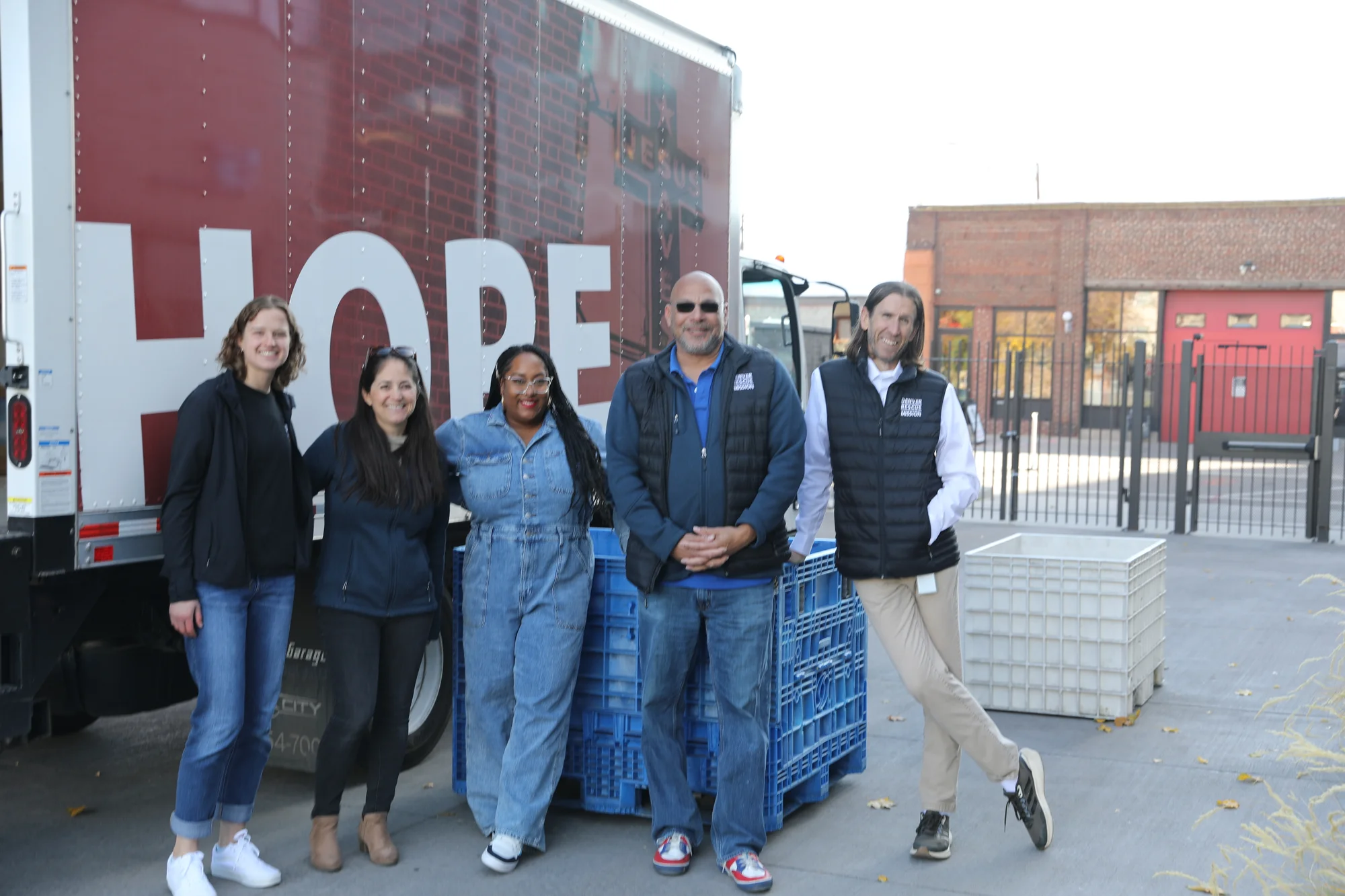 Rocky Mountain Public Media and Denver Rescue Mission staff and volunteers at the inaugural Holiday Turkey Drive.