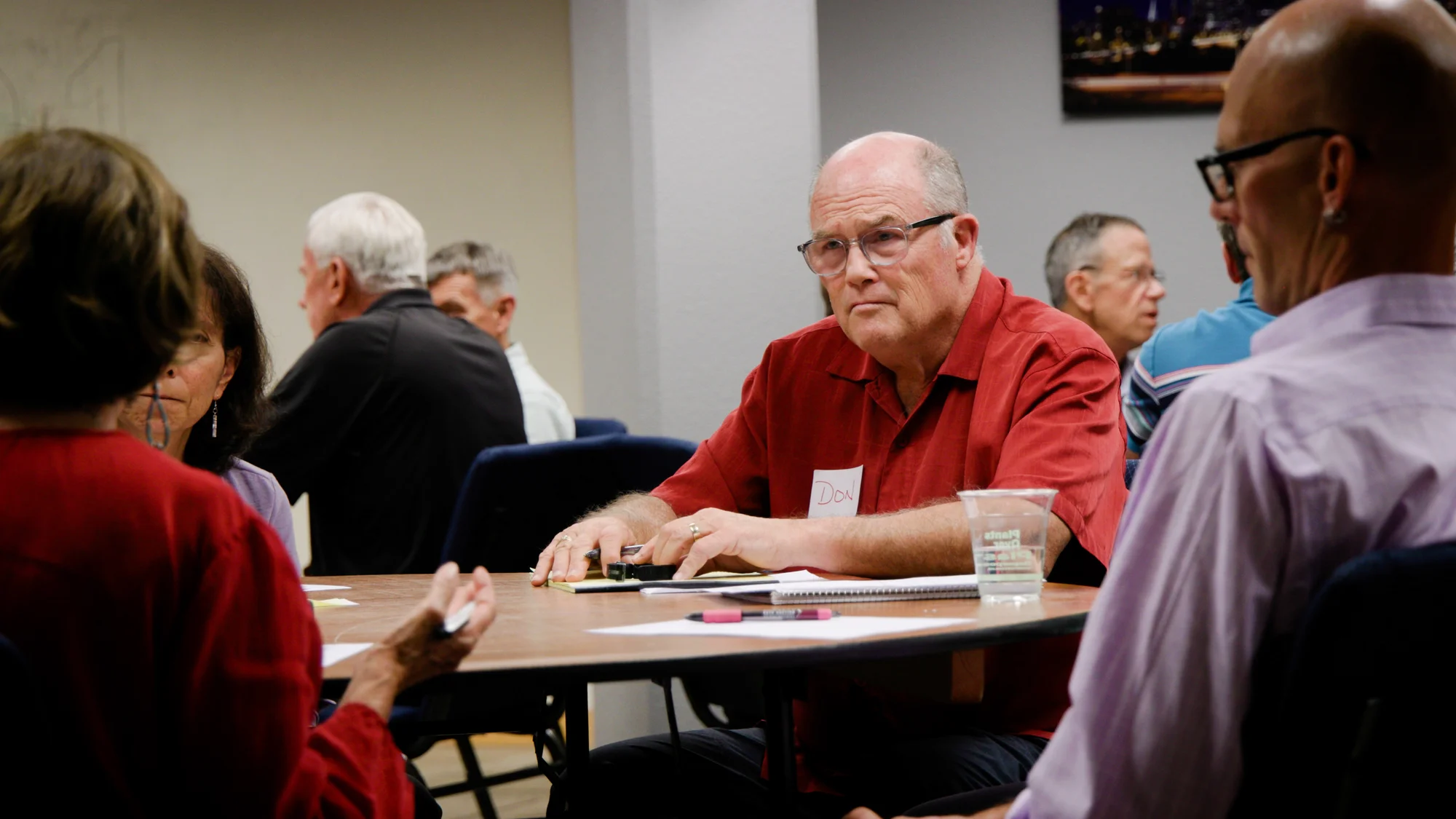 Don Morgan moderates a Denver Braver Angels discussion in September. Photo: Cormac McCrimmon, Rocky Mountain PBS