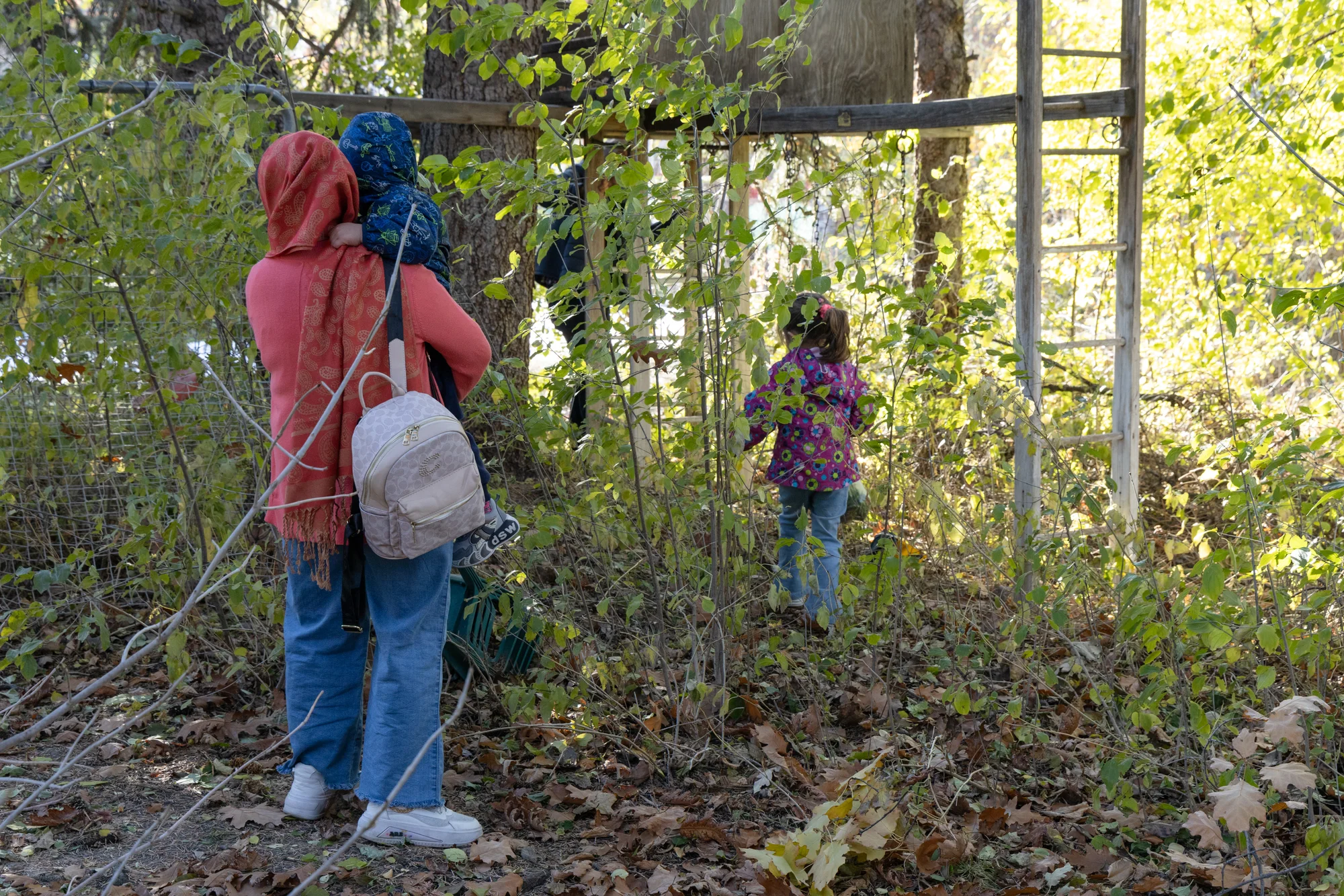 The kids played on her swing set, threw snowballs, and took home some vegetables and herbs. Photo: Andrea Kramar, Rocky Mountain PBS