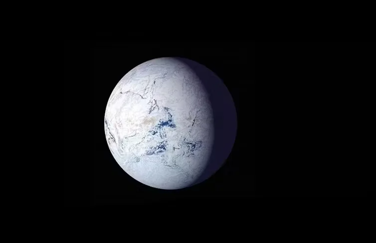 Earth iced over during the Cryogenian Period, but life on the planet survived. Illustration courtesy NASA