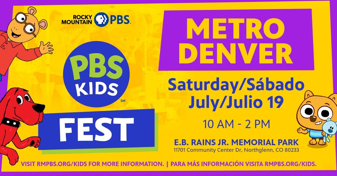 A poster for Rocky Mountain PBS KIDS FEST Metro Denver event