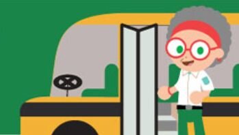 Community Helpers graphic of school bus driver