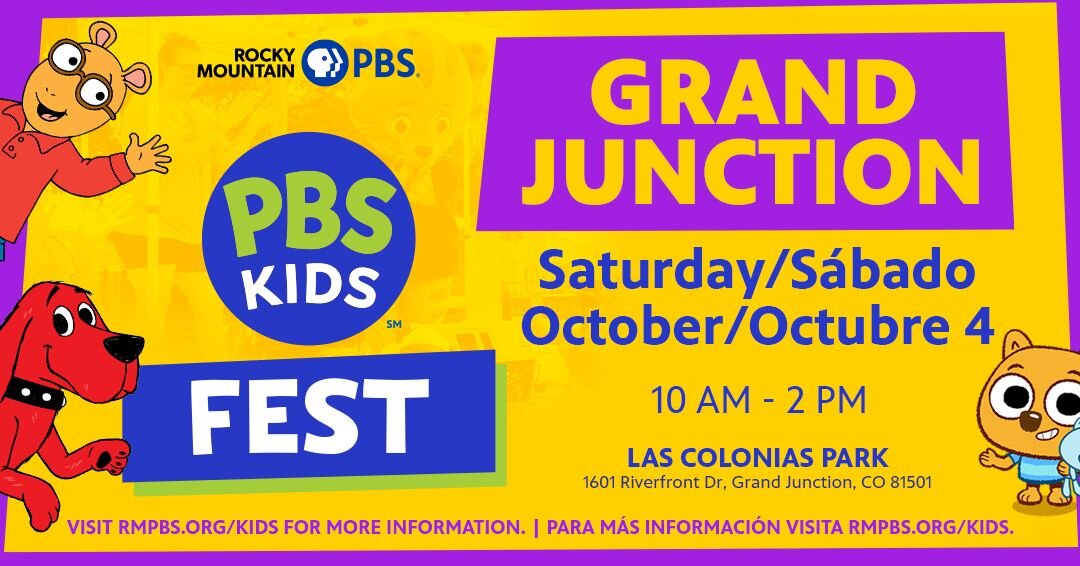 A poster for Rocky Mountain PBS KIDS FEST Western Slope event