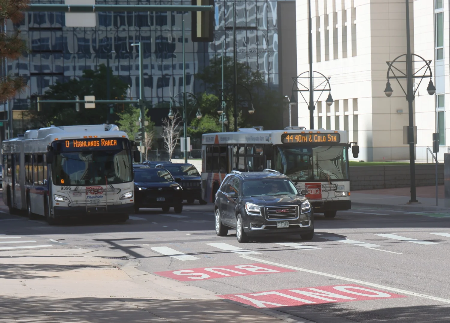 The “Zero Fare for Better Air” initiative had a primary goal of reducing emissions by incentivizing people to switch from driving cars to riding the rails or buses. Research shows that not many people made the switch. Photo: Kyle Cooke, Rocky Mountain PBS
