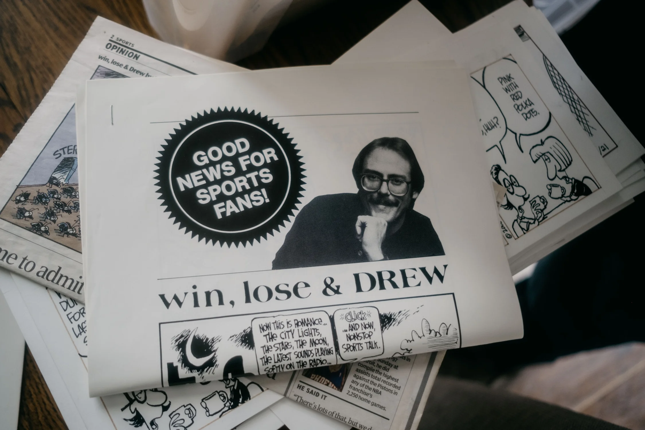 Win, Lose & Drew, is Litton’s own weekly comic strip and it often features Litton as a character.  Photo: Peter Vo, Rocky Mountain PBS