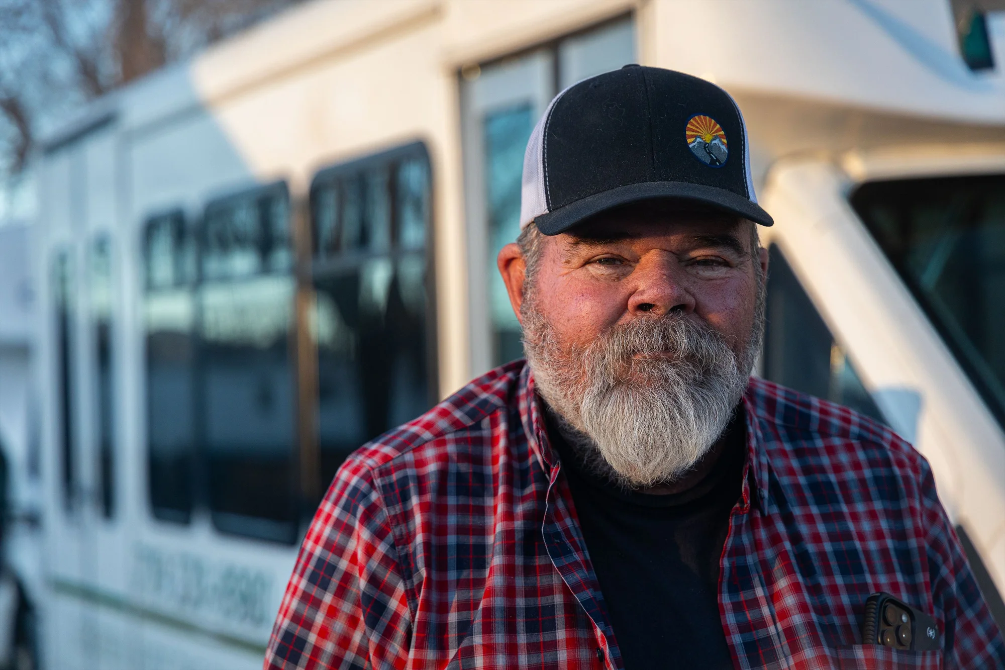 Kay has been driving with Mountain Valley Transit for about four years, and he plans on driving for as long as he is able. Photo: Chase McCleary, Rocky Mountain PBS