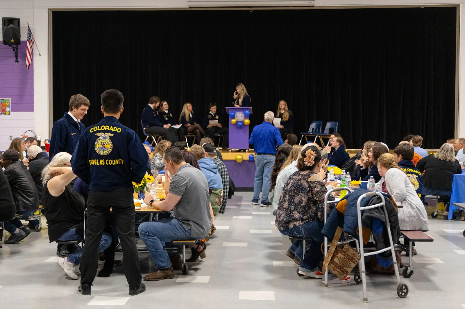 Families gathered in the Douglas County High School gym to raise money for the school’s FFA program. Photo: Chase McCleary, Rocky Mountain PBS