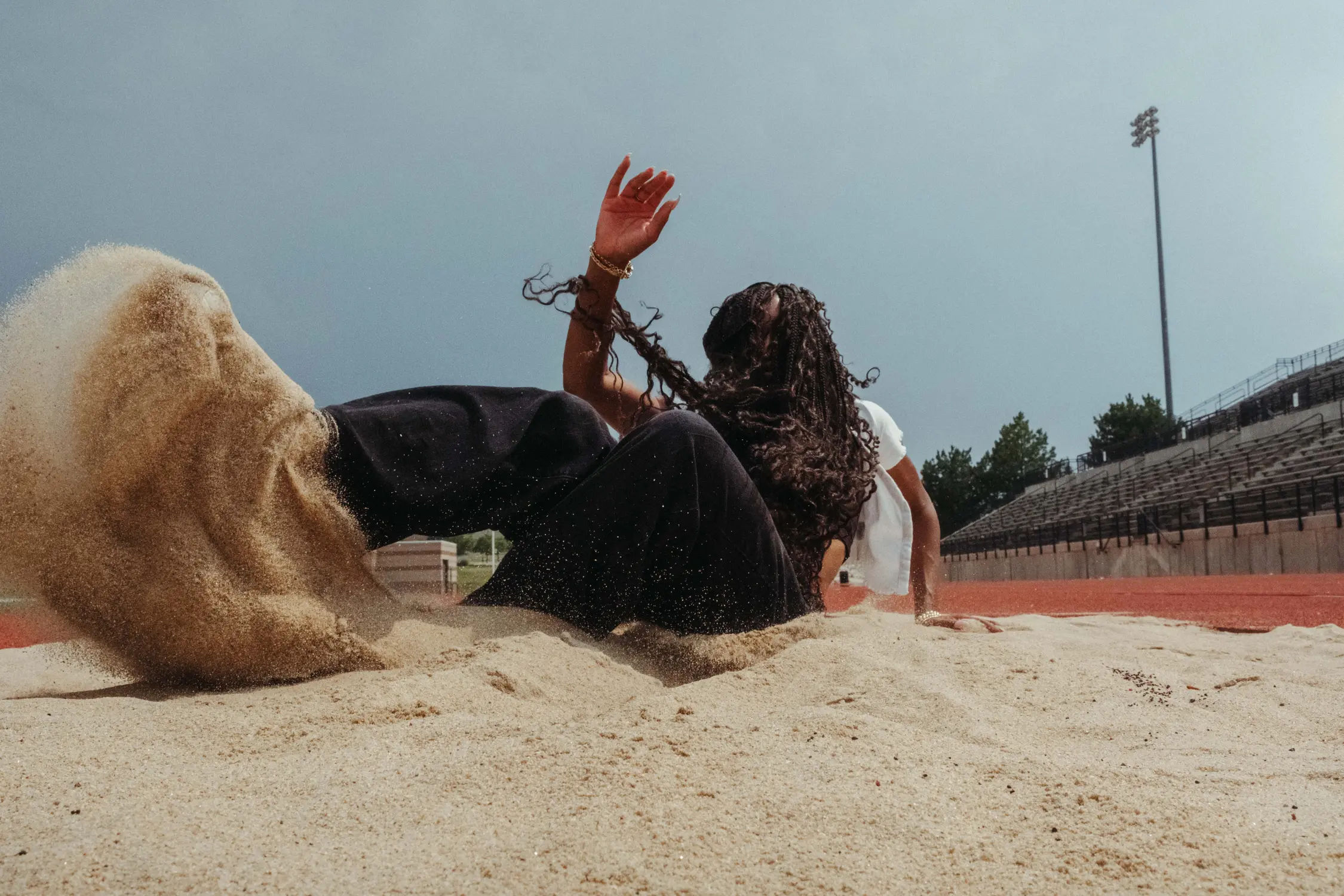 Powe lands into the jumping pit. Photo: Peter Vo, Rocky Mountain PBS