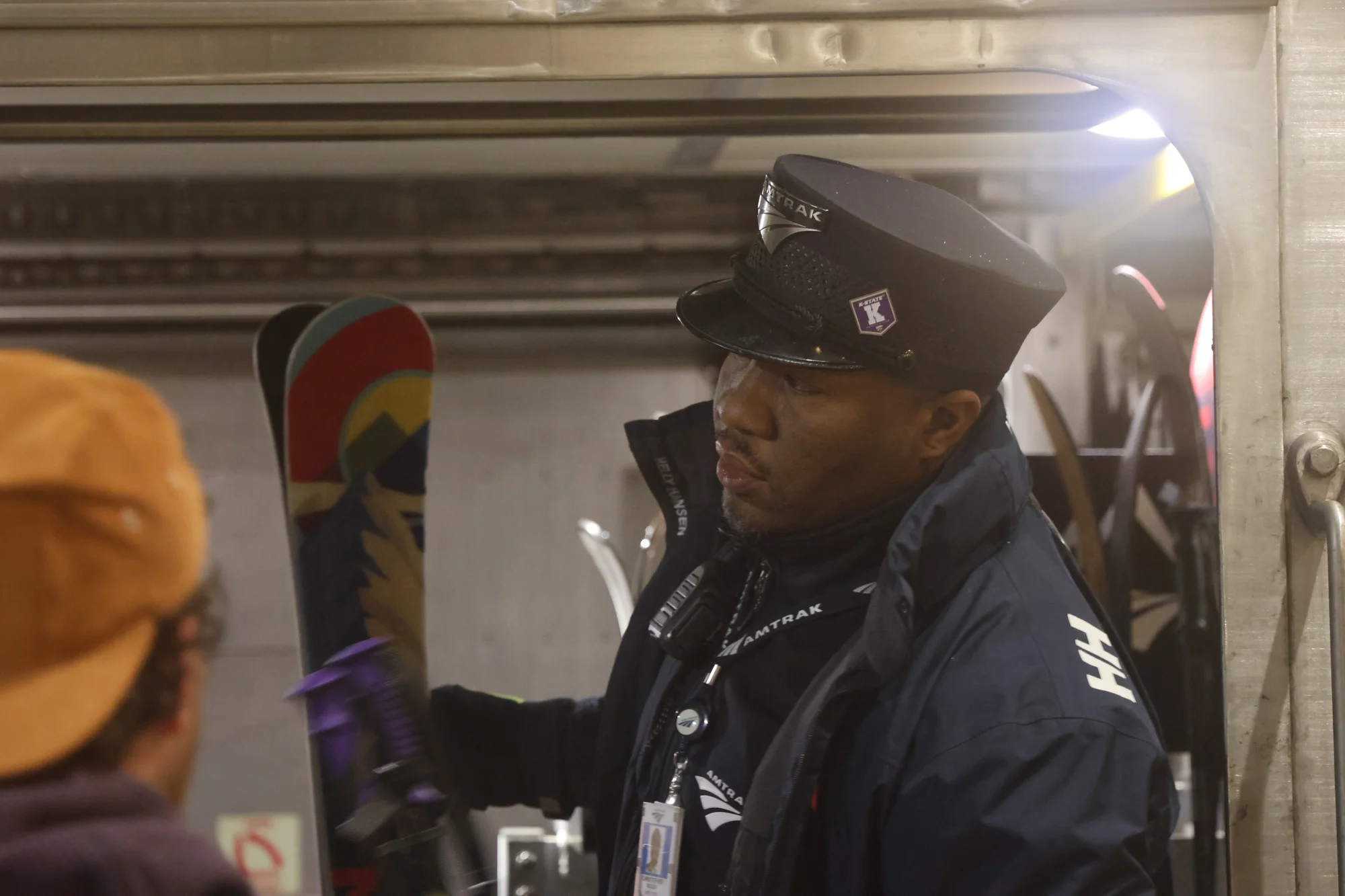 Amtrak conductor Christopher Nelson prepares for departure Thursday, Jan. 9, 2025. Photo: Kyle Cooke, Rocky Mountain PBS