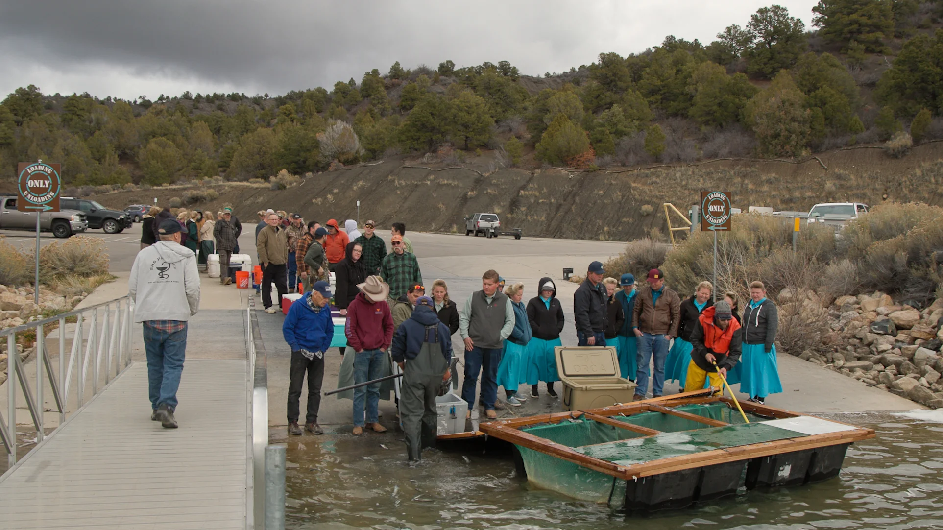 Kokanee giveaway at Lake Nighthorse. Photo: Ziyi Xu, Rocky Mountain PBS