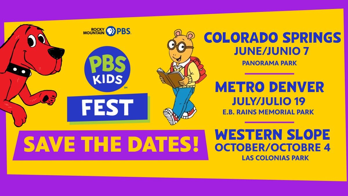 A poster for Rocky Mountain PBS KIDS FEST Metro Denver event