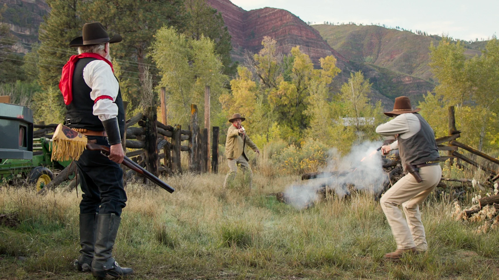 A scene from a shootout reenactment. Photo: Ziyi Xu, Rocky Mountain PBS