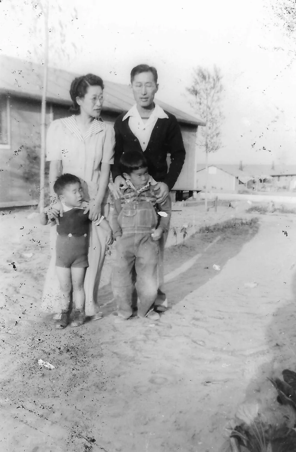  Scott Goto’s grand auntie, her husband and kids.   (Top left) Maki Grace Hamada. (Top right) Horace Takumi Hamada. (Bottom left) Paul Masaru Hamada. (Bottom right) Robert Seiji Hamada. Photo courtesy Debbe Hamada