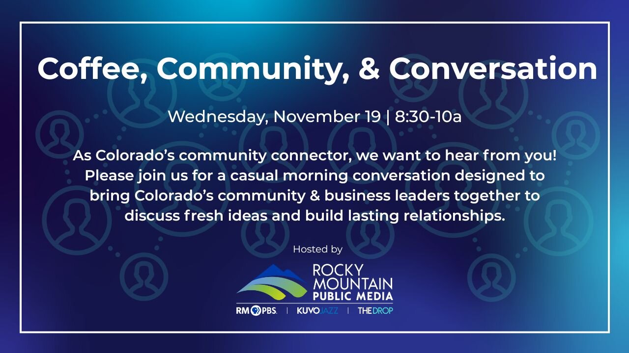 A poster for Coffee, Community, & Conversation event