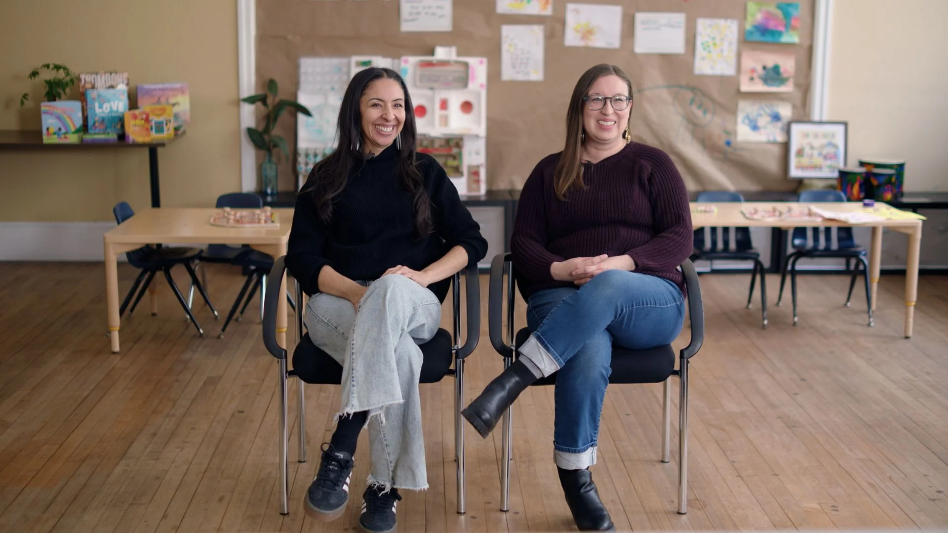 Candi CdeBaca (left) and Liliana Flores (right) opened a parent-run childcare center in their neighborhood. Photo: Andrea Kramar, Rocky Mountain PBS