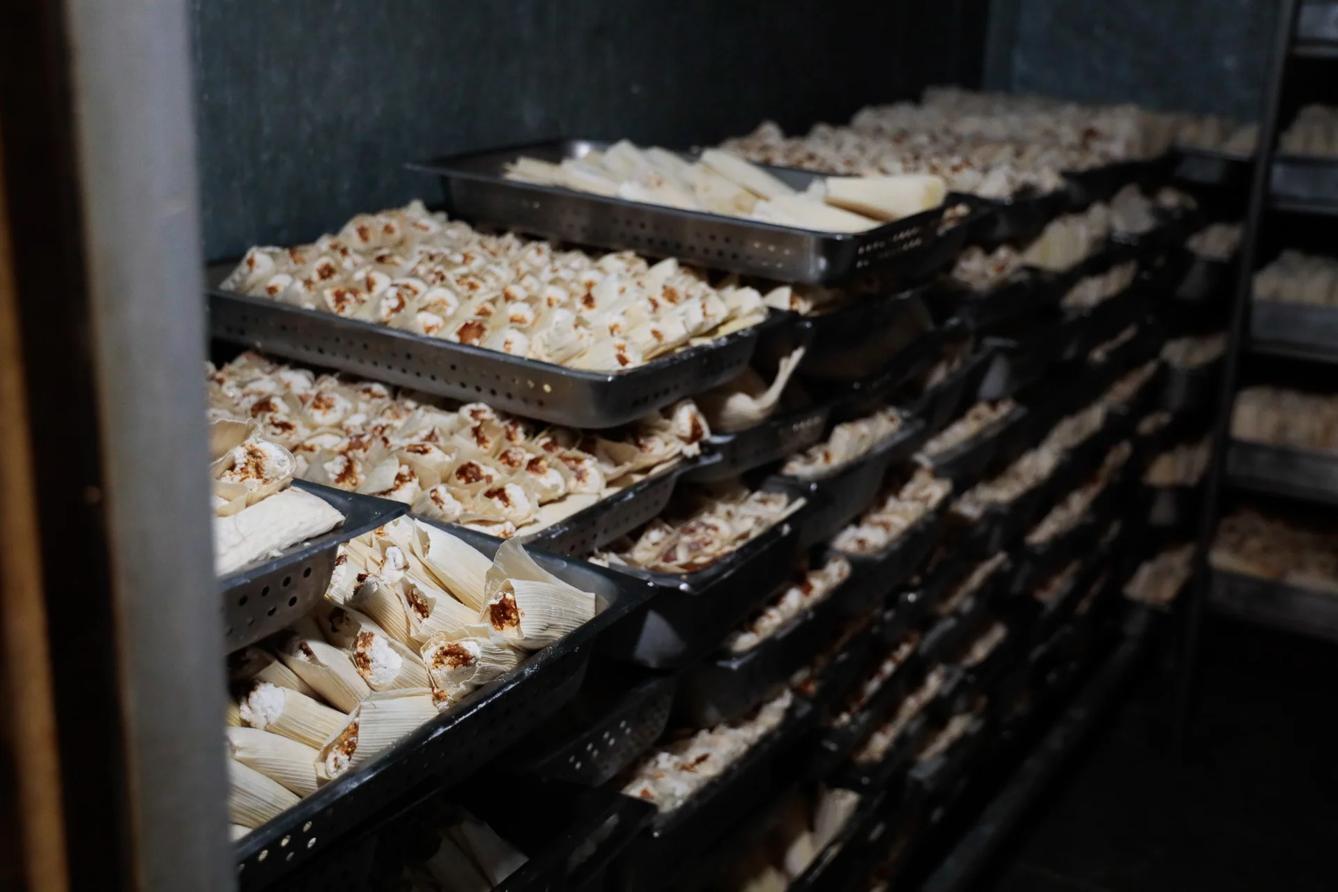 A stockpile of tamales at La Popular. Photo: Cormac McCrimmon, Rocky Mountain PBS