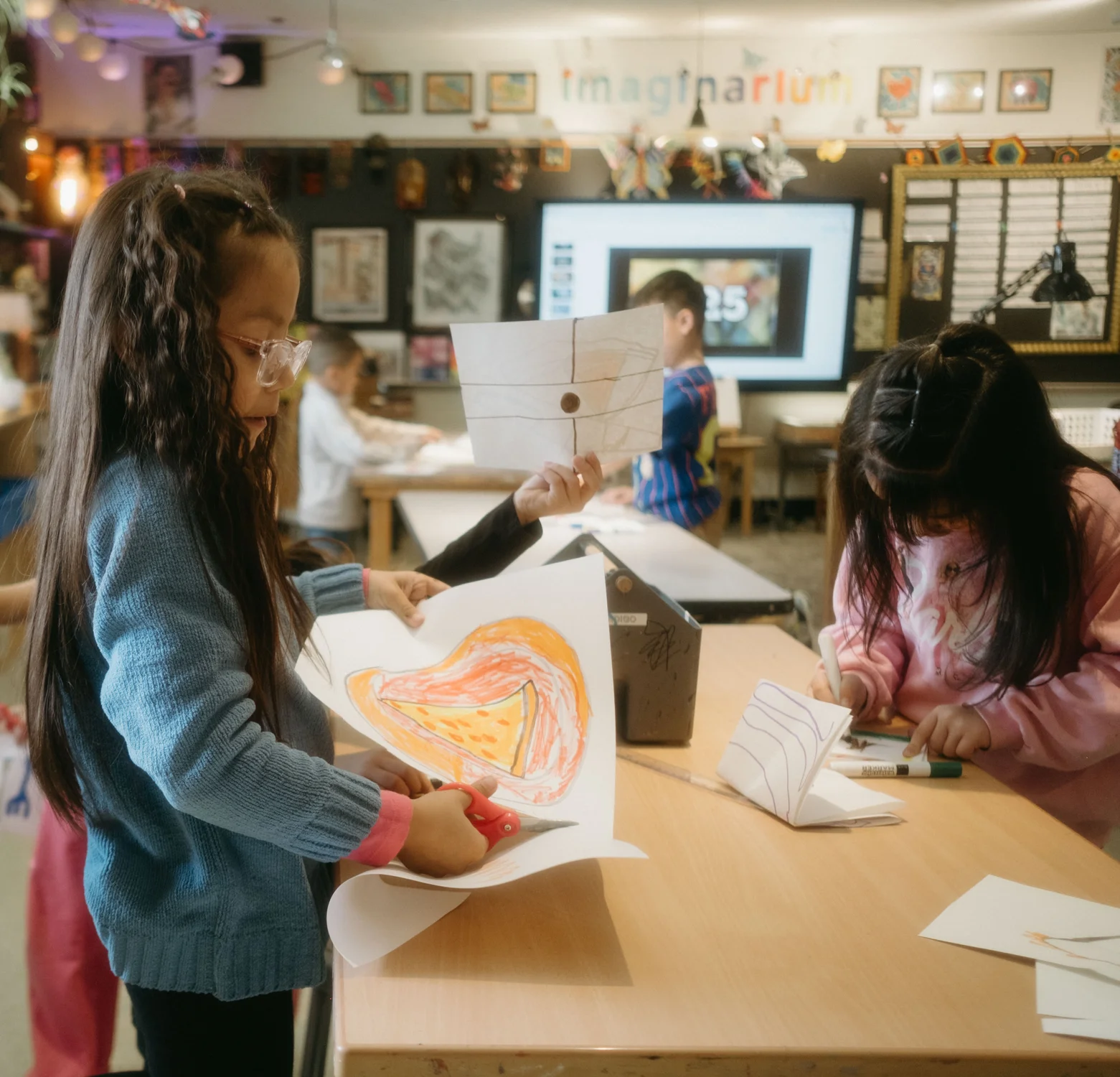 Students work together on masks for the upcoming “Wild Rumpus”. Photo: Peter Vo, Rocky Mountain PBS