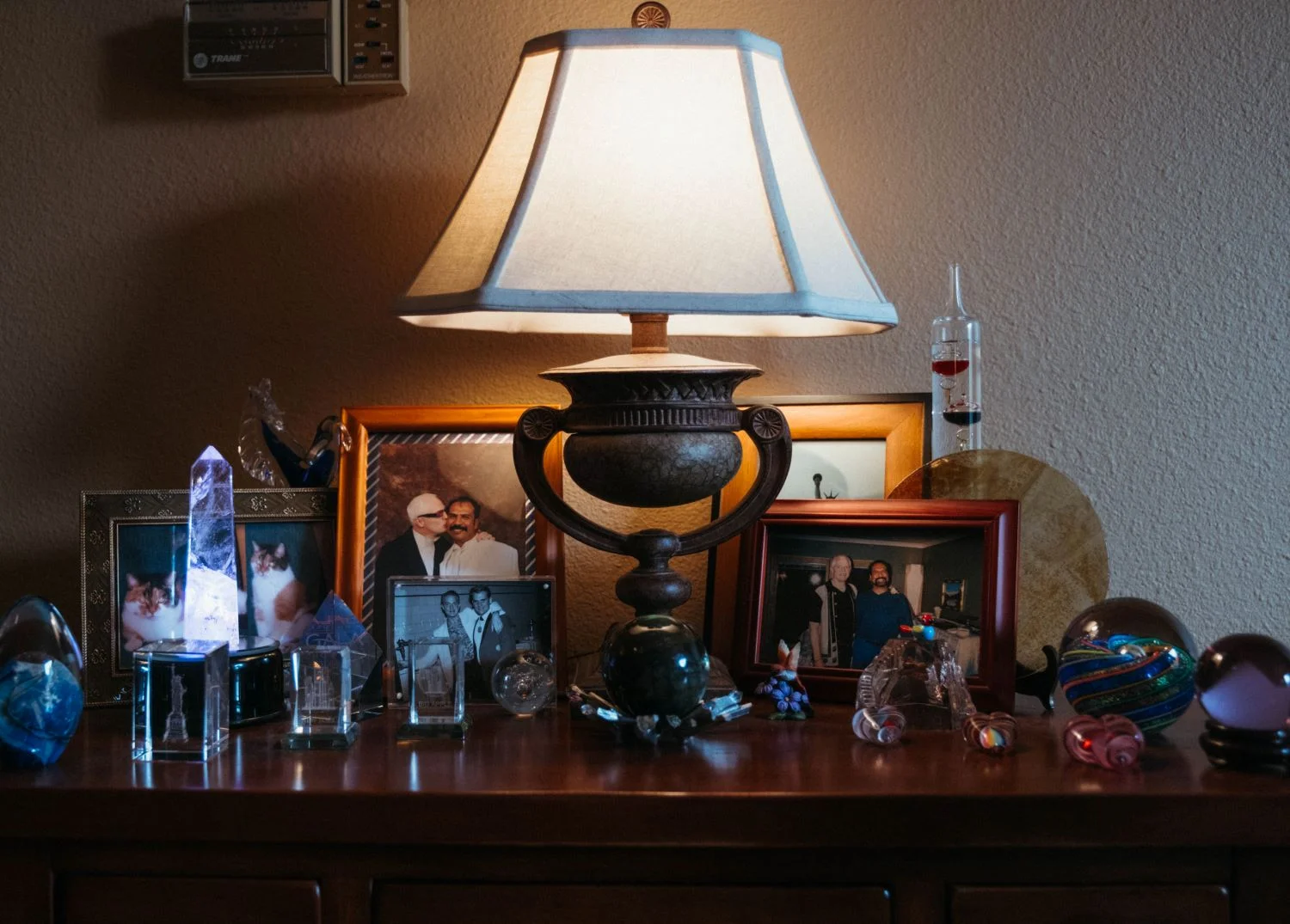 Darrell Johnson’s apartment, filled with family photos and memorabilia. Photo: Peter Vo, Rocky Mountain PBS