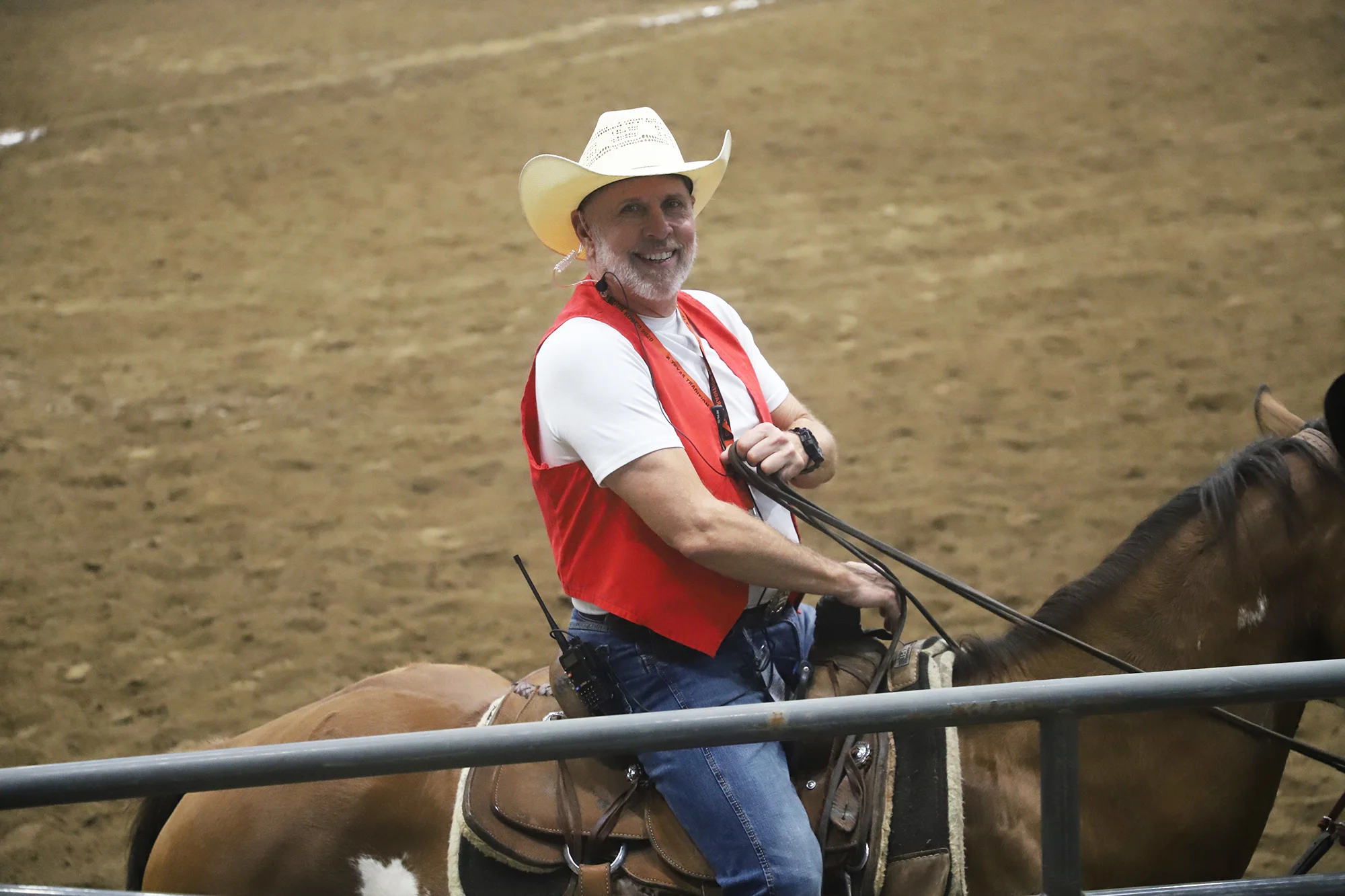 Chris Tobin rides at the 2025 Colorado Gay Rodeo Association. Photo: Alec Berg, Rocky Mountain PBS