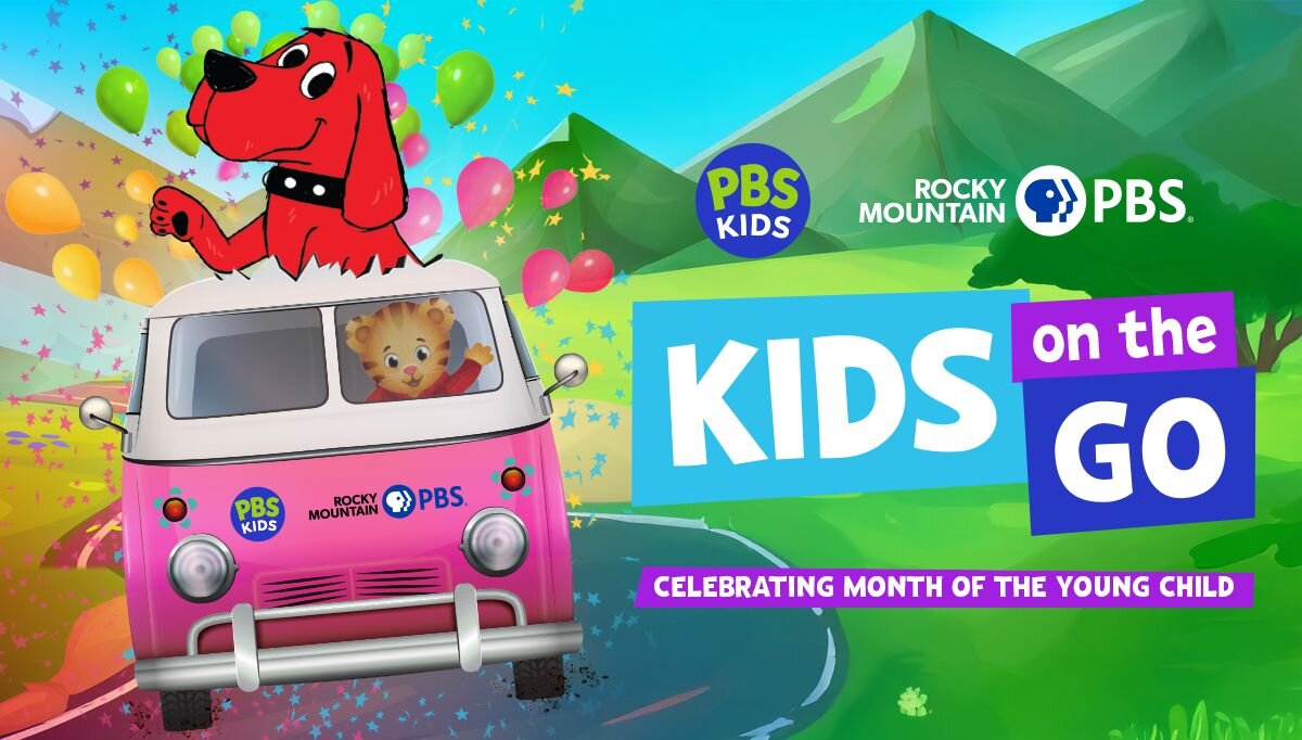 A poster for RMPBS KIDS on the GO! Del Norte event